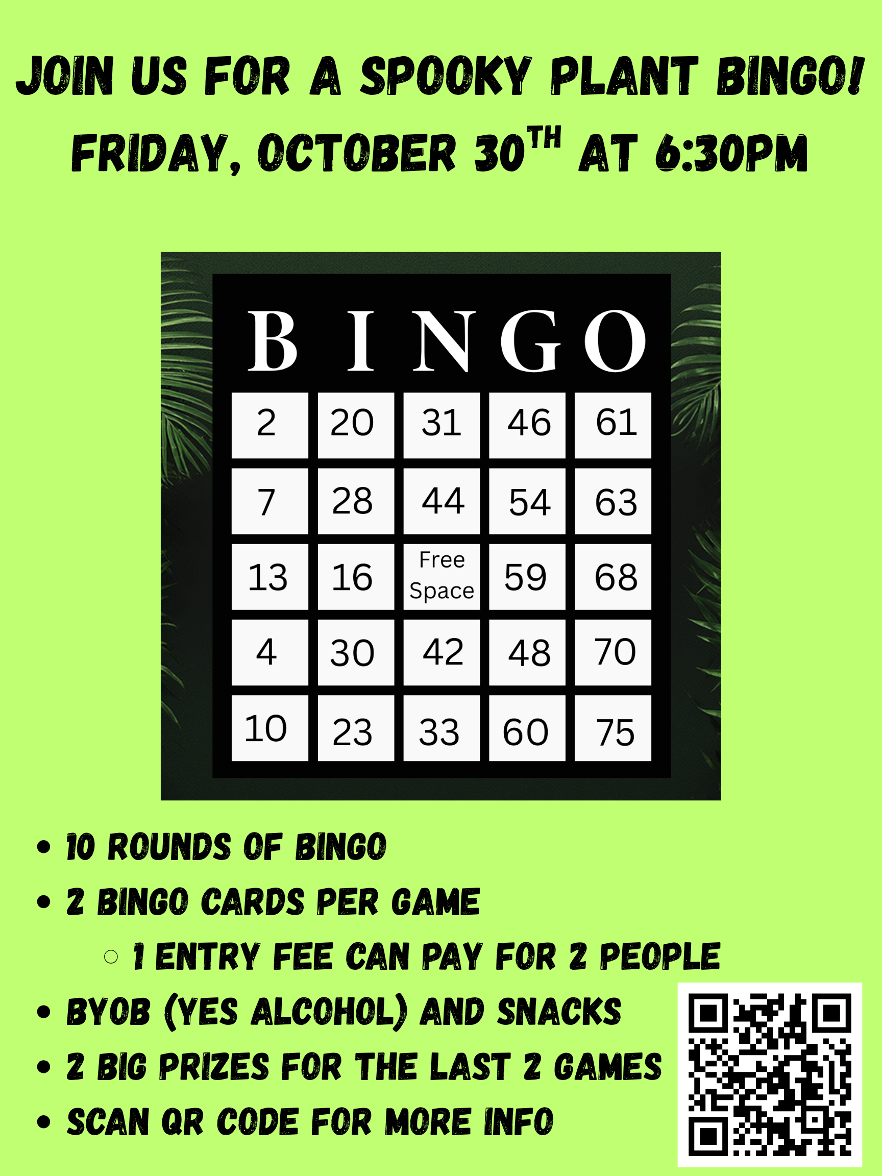 Spooky Plant Bingo