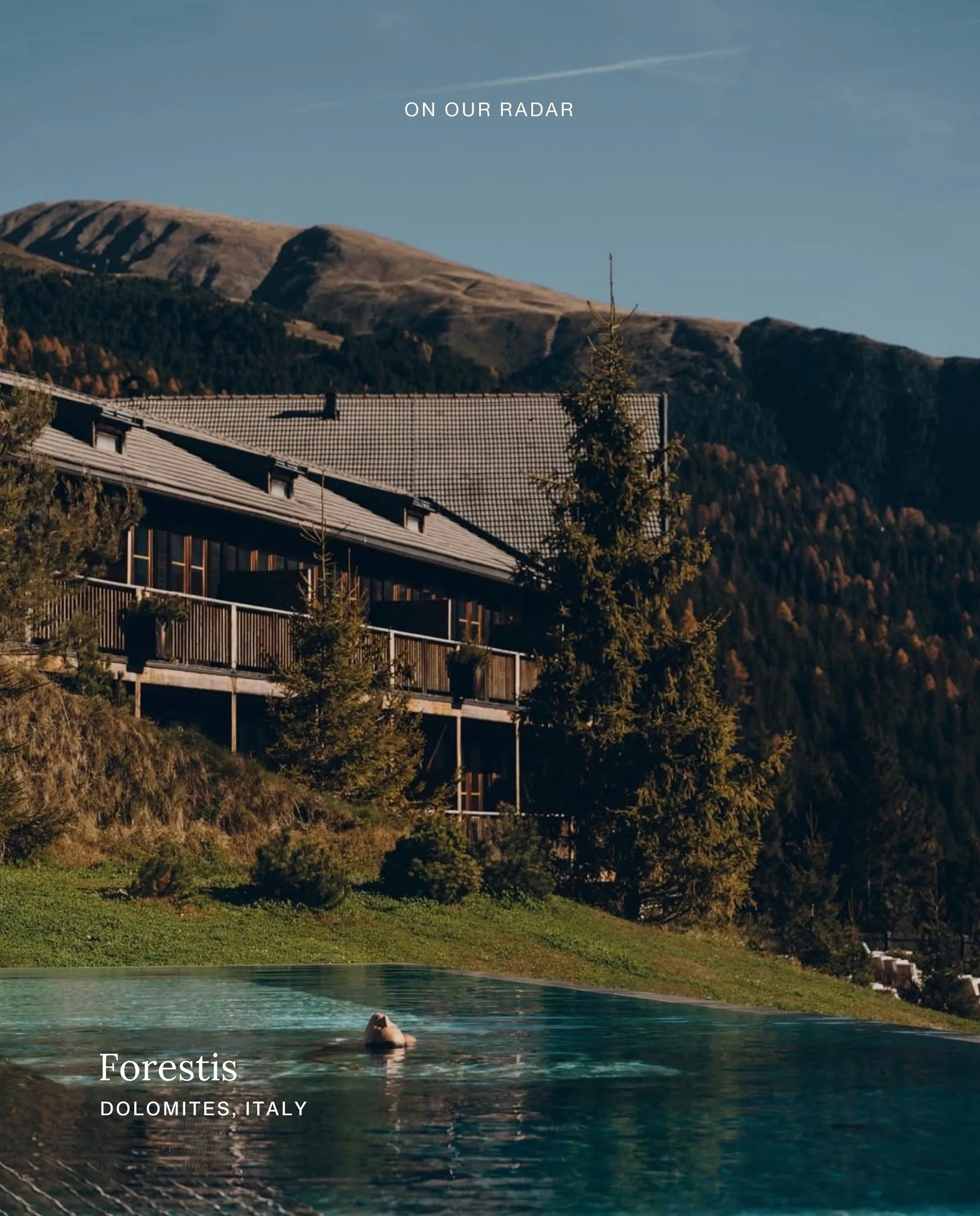 If the heatwave is getting old, head to the mountains to @forestis.dolomites
