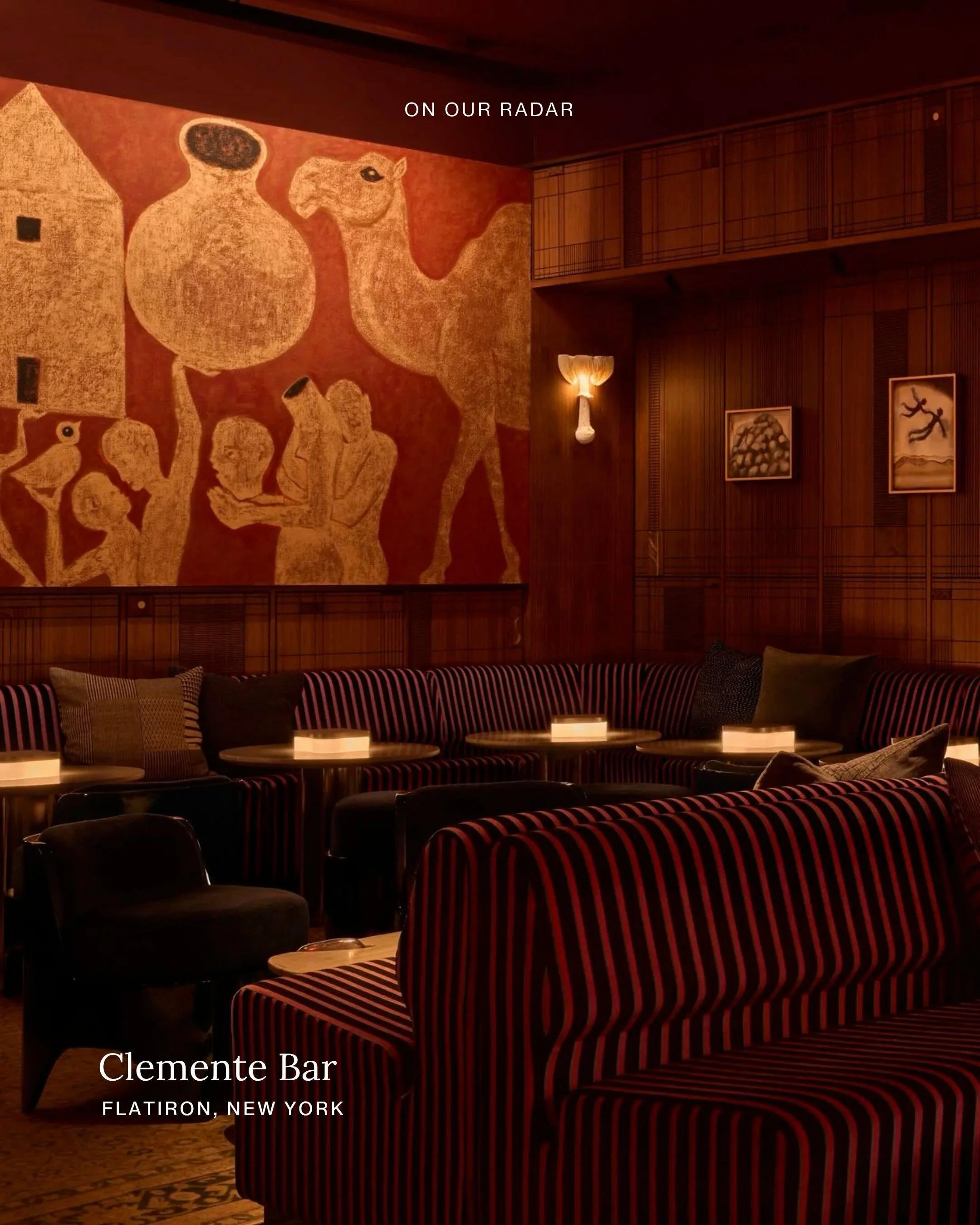 Upstairs, intimate and just right for drinks, food or both. @theclementebar