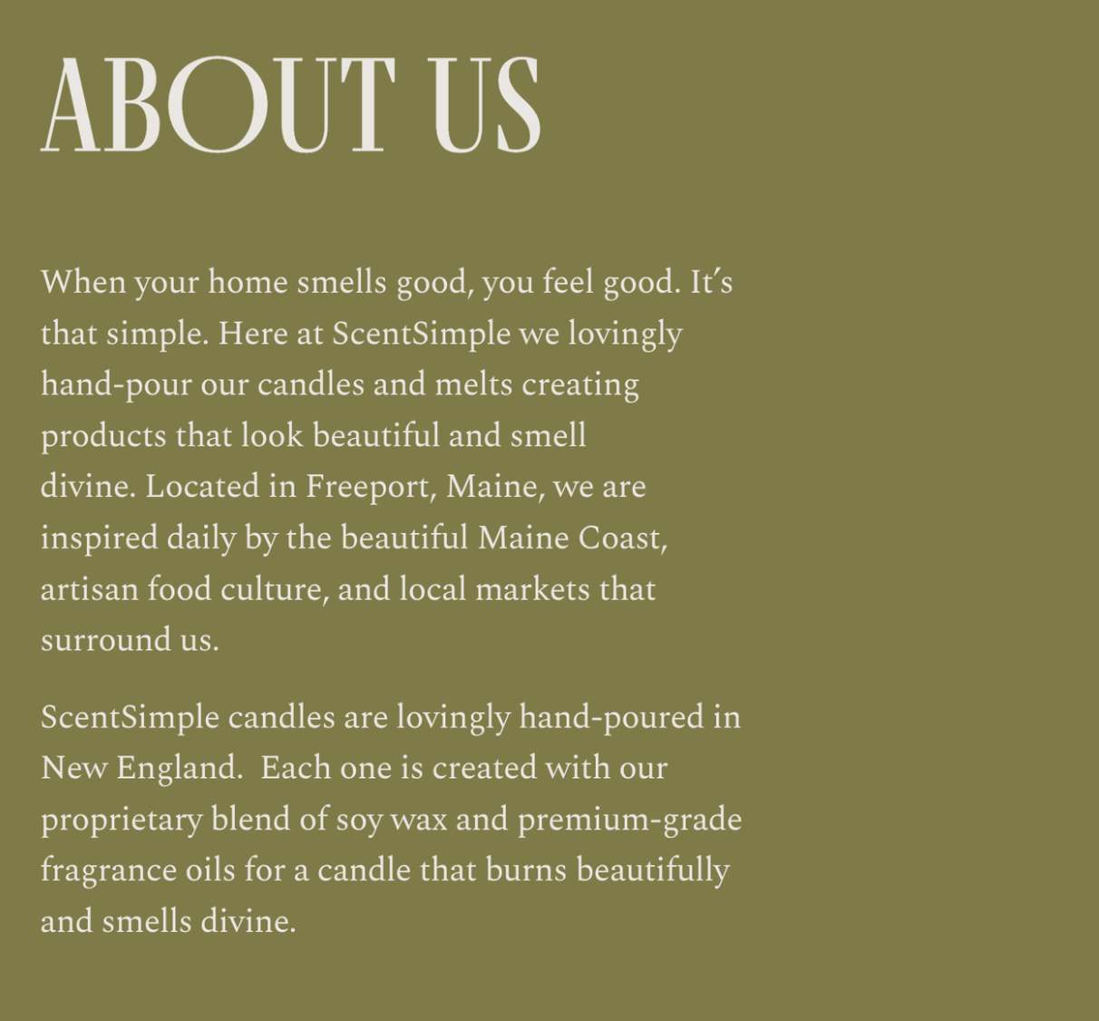 Scent Simple Candle Co. Website