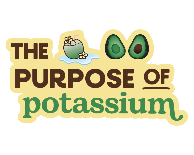 Purpose of Potassium sticker with avocado and coconut water