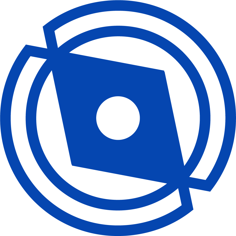 Blue icon of a tape measure with a retractable blade extending from it.