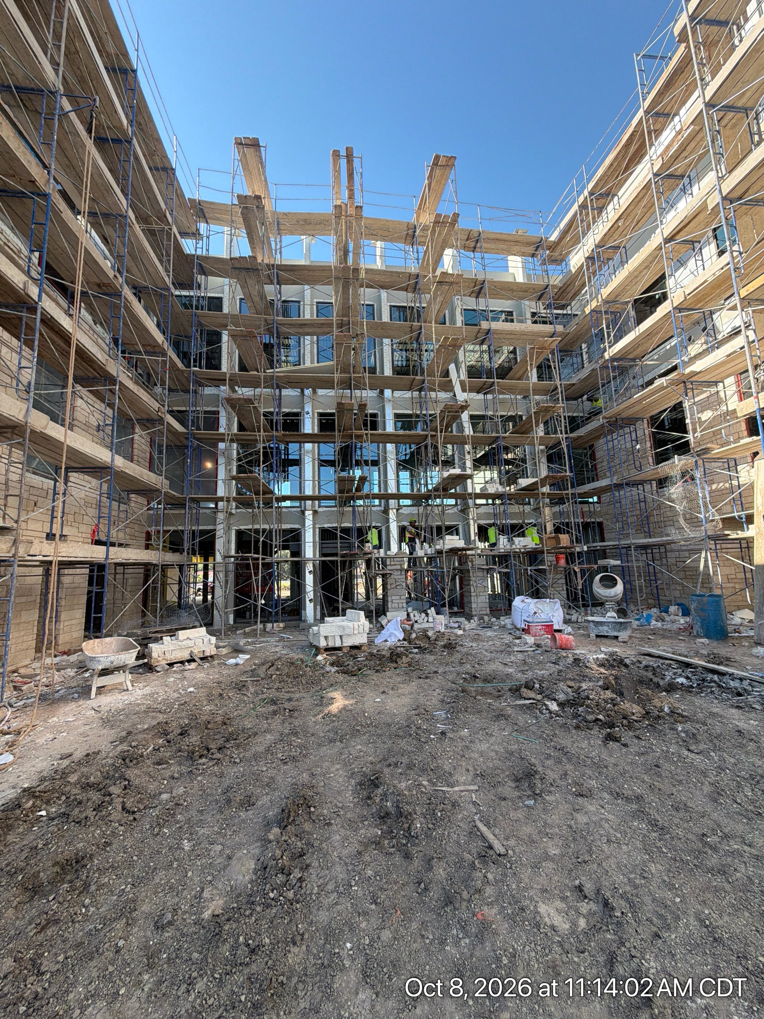 Construction of the courtyard of Ascalon Medical Office Park, Georgetown, Texas, October 2026