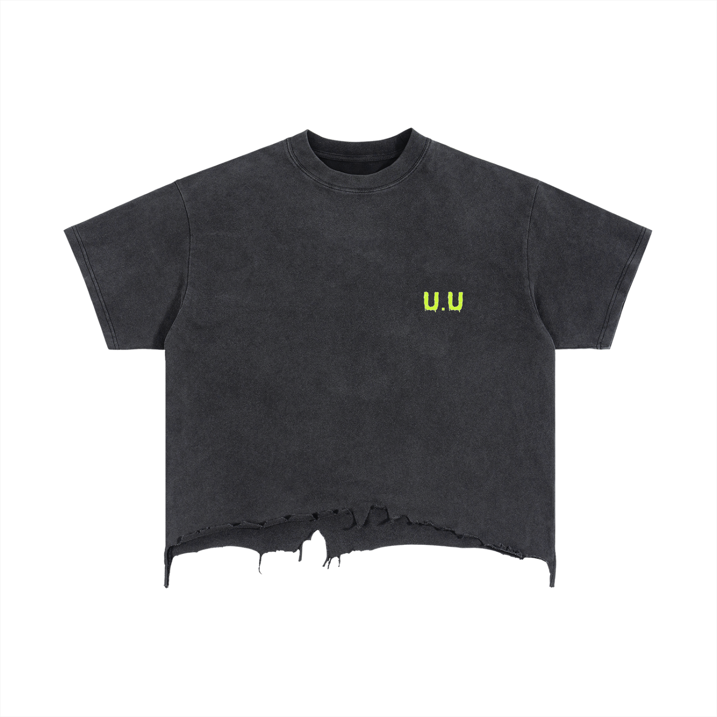 Vintage Wash Boxy Distressed Hem T-Shirt