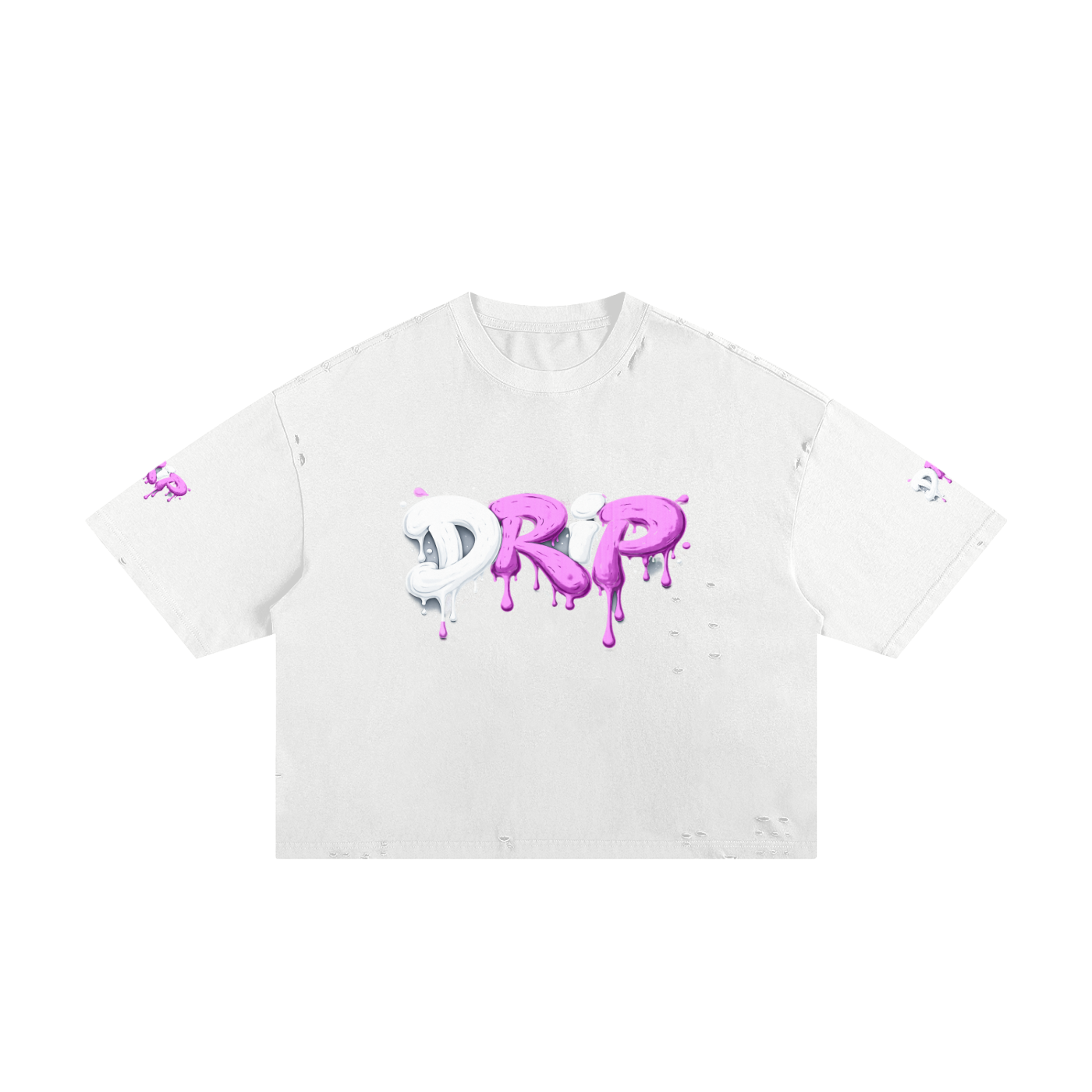 Drip Frayed Boxy Tee