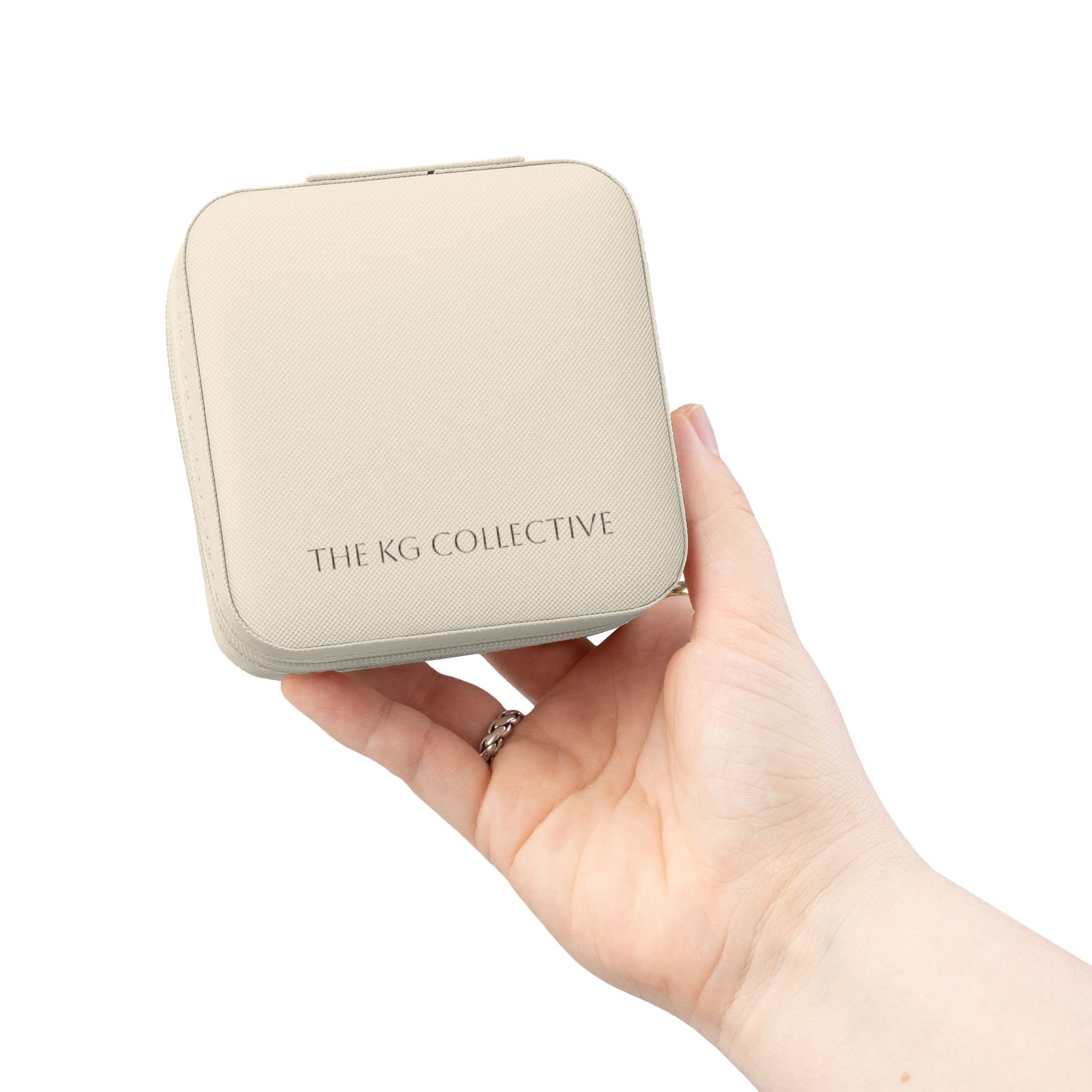 Compact Travel Jewelry Case — Portable Pink Organizer with Ring & Earring Compartments