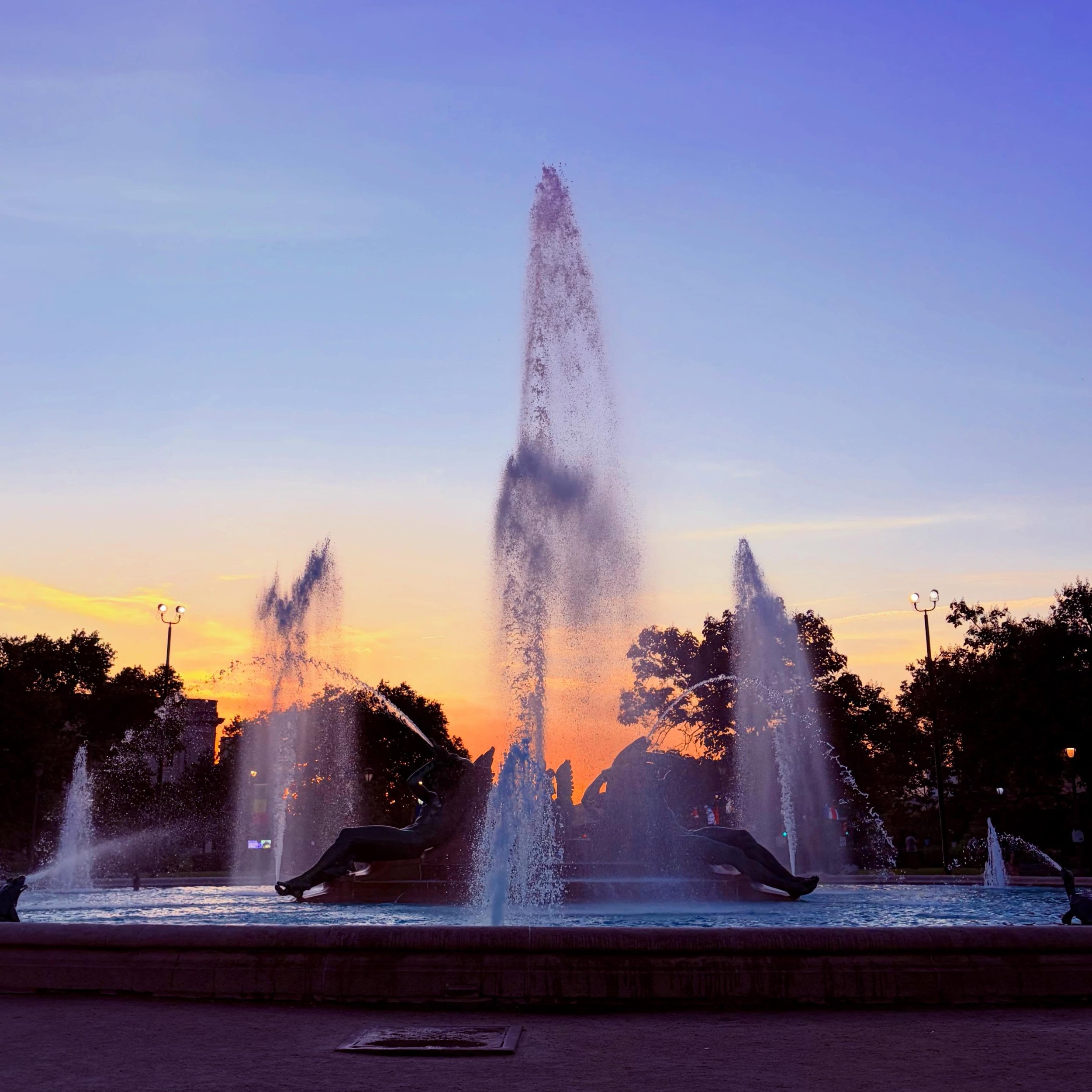 Summer evening walks on the parkway and the coolest fountain in the city
