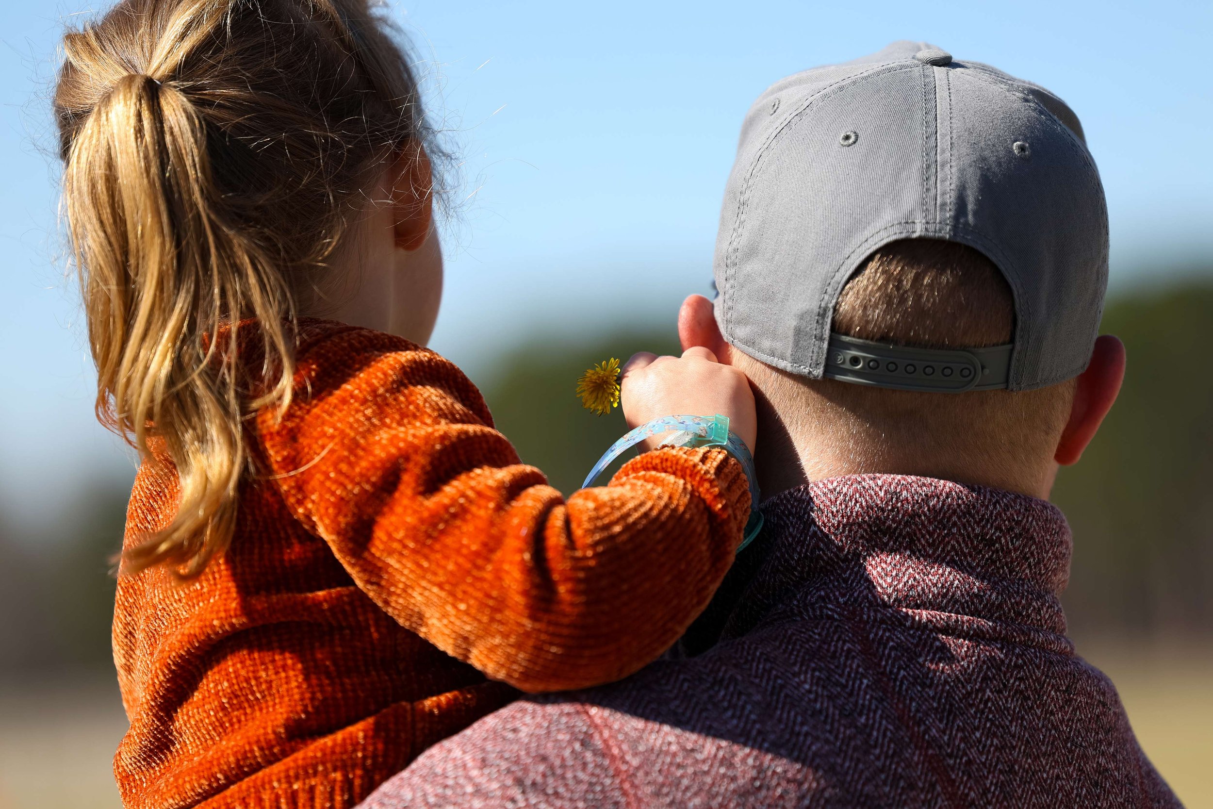 Reese Densmore, age 3 1/2, experiences the Biscuits and Breezing event at the Springdale Race Course with her dad, Erik, Feb. 22, 2025. The Densmore family attends the Carolina Cup yearly. "This will be her 4th Cup this year. We just knew that it was
