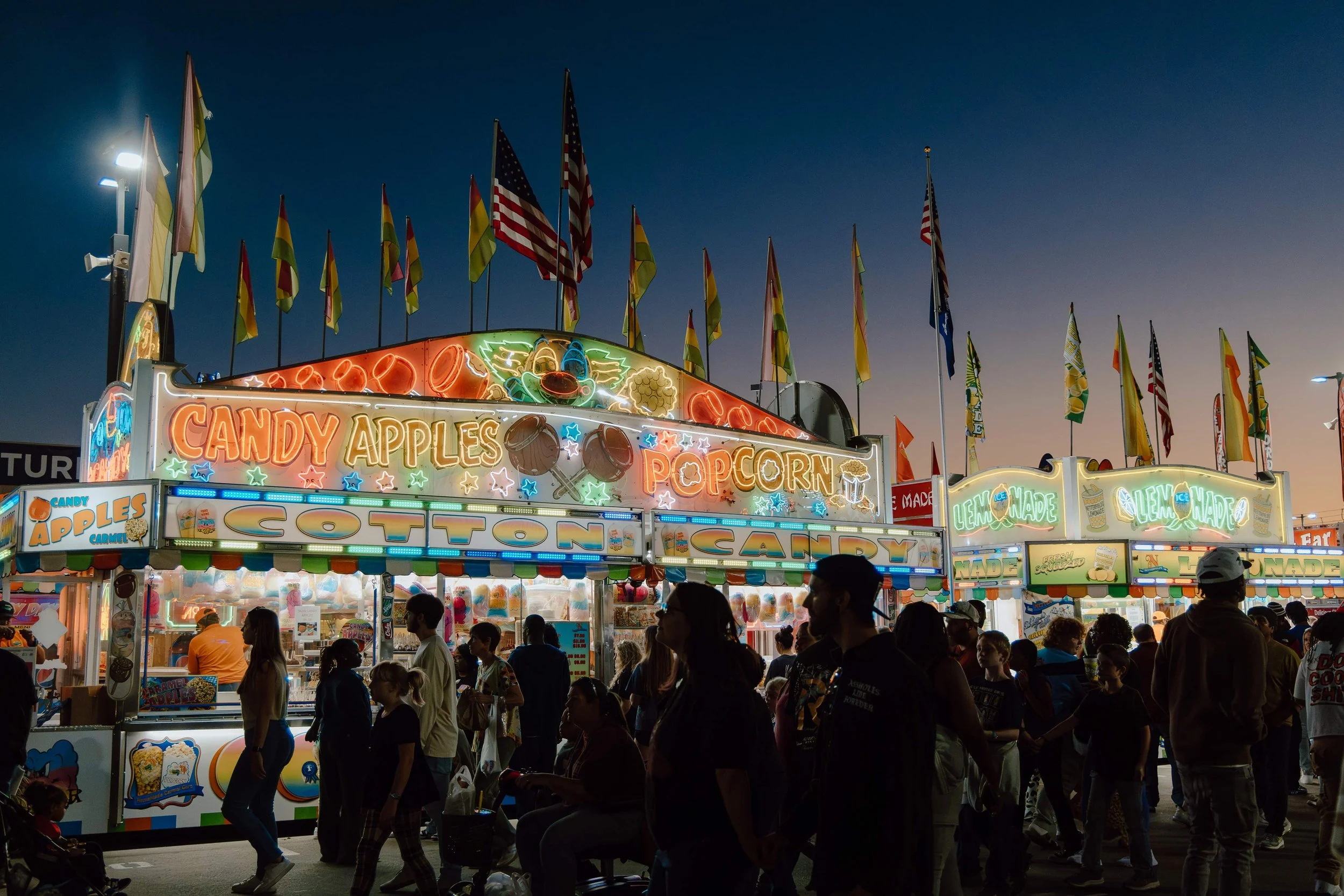 Nightlife at the South Carolina State Fair on Oct. 12, 2024.  The fair's theme this year is "46 Reasons to Celebrate South Carolina".