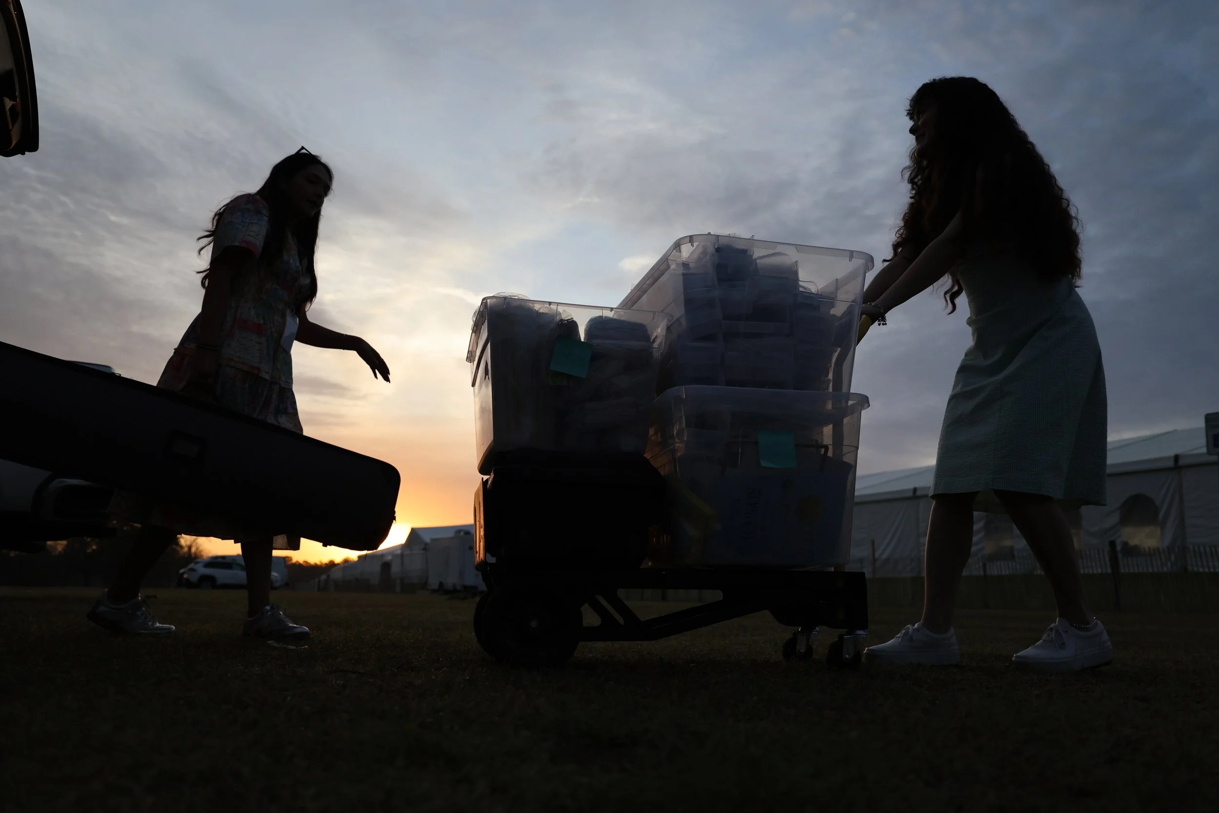 Vendors prepare for thousands of spectators at the Springdale Race Course in Camden on March 29, 2025.