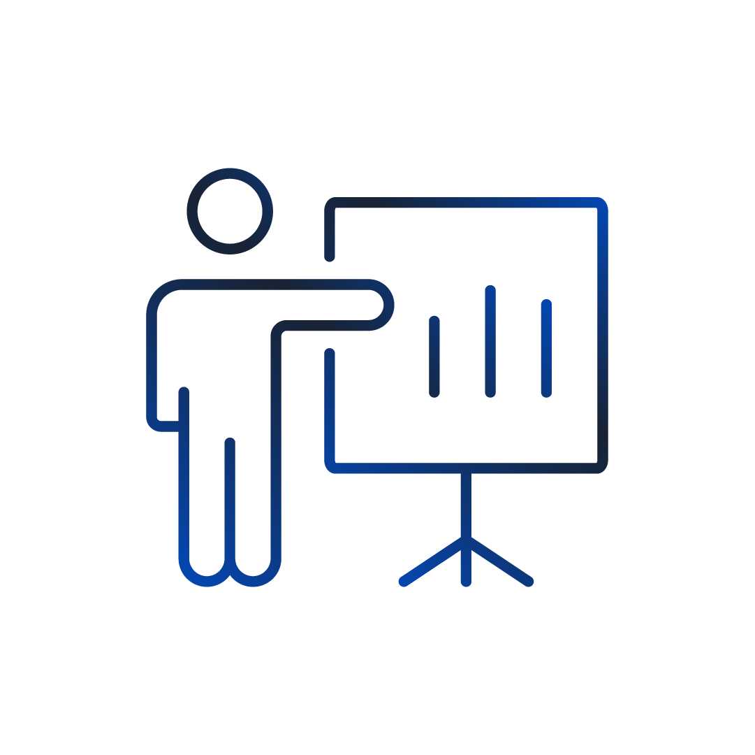 Abstract 3D chat bubbles in shades of blue on a black background.