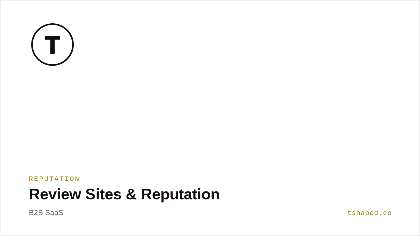 Review Sites & Reputation | B2B SaaS