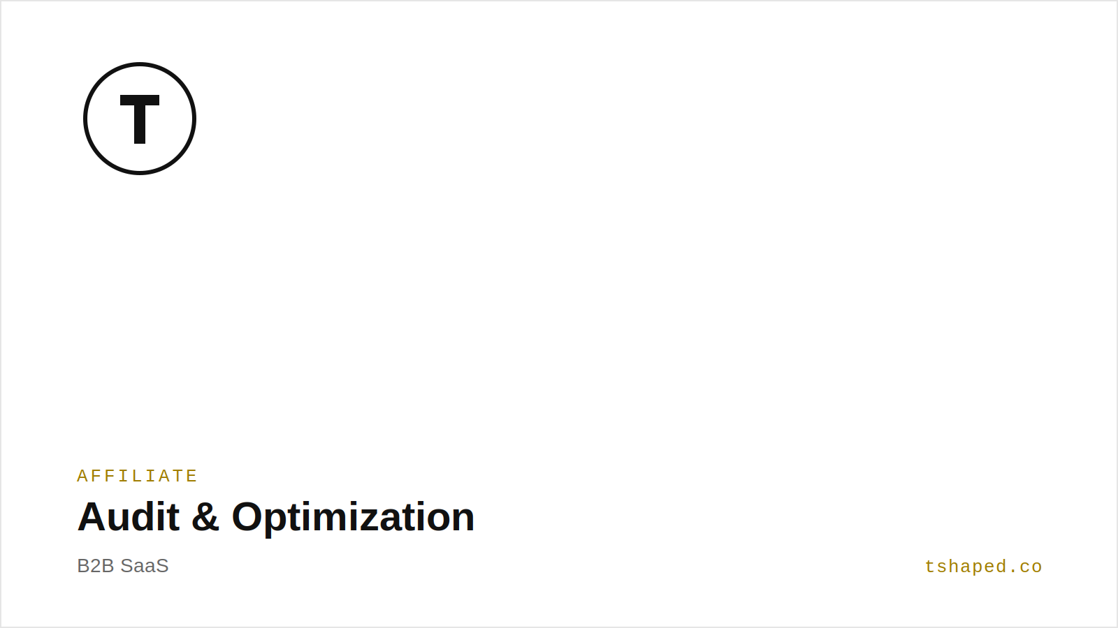 Affiliate Audit & Optimization | B2B SaaS