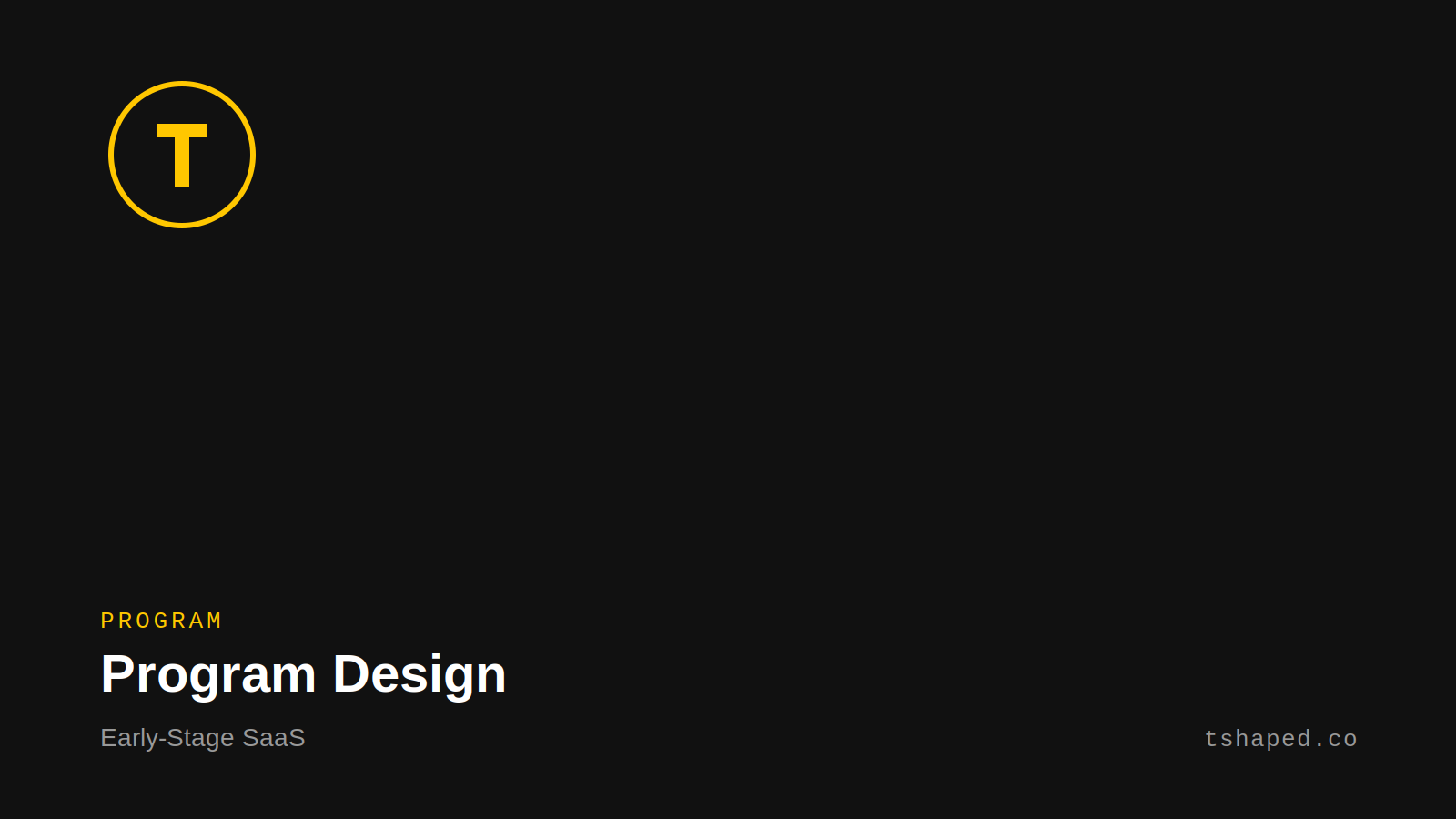 Affiliate Program Design | Early-Stage SaaS