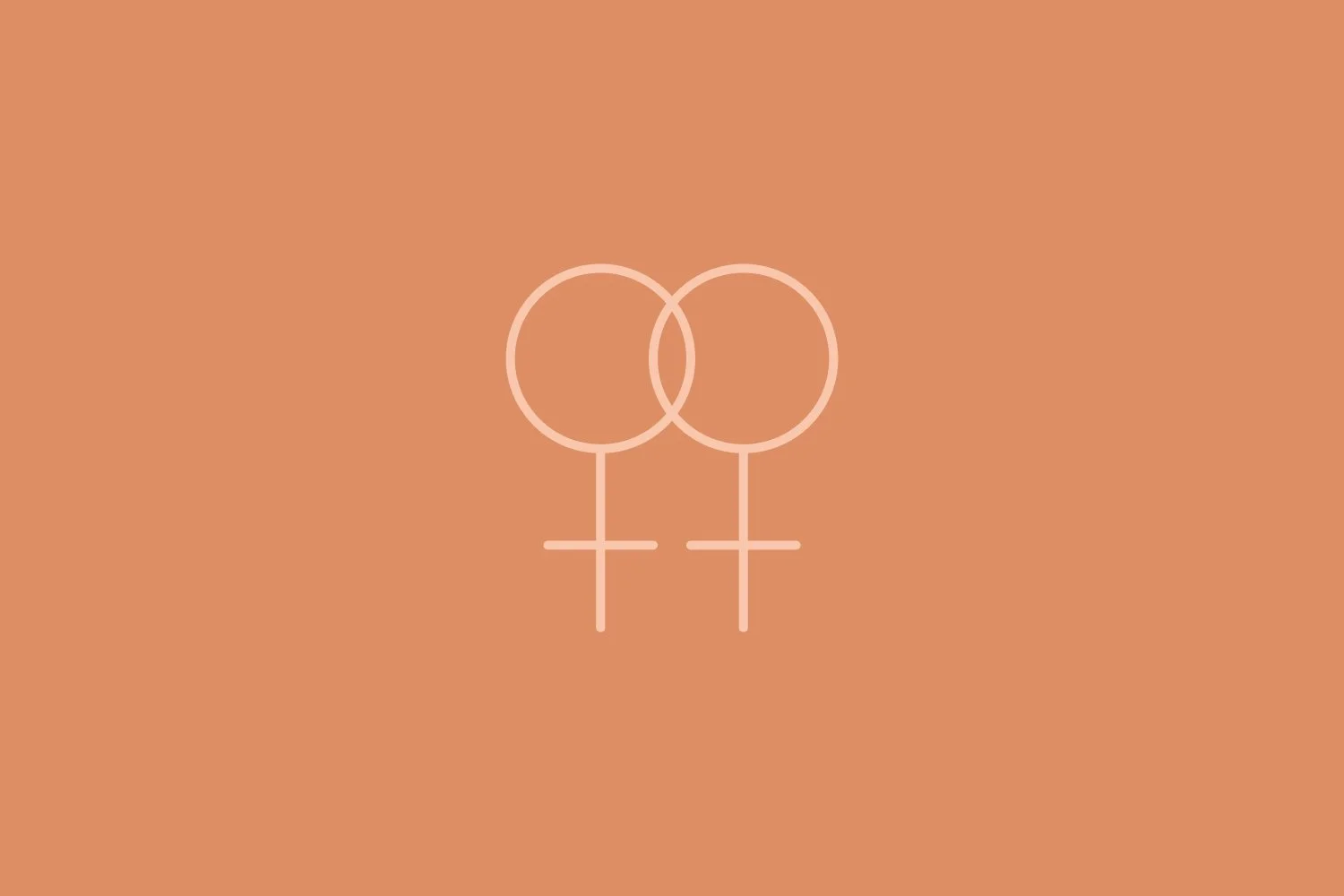 Illustration of two female sex symbols intwined to represent the author's LGBTQ story