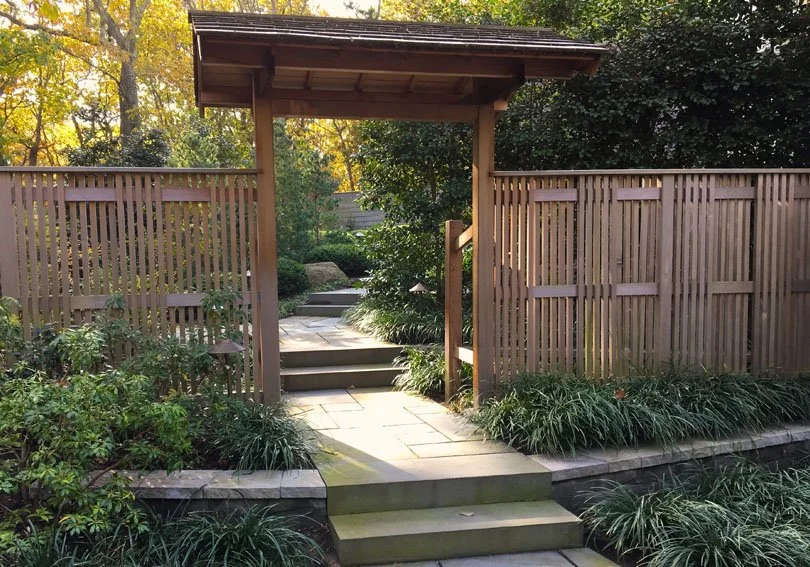 Japanese Wooden Gate with Roof