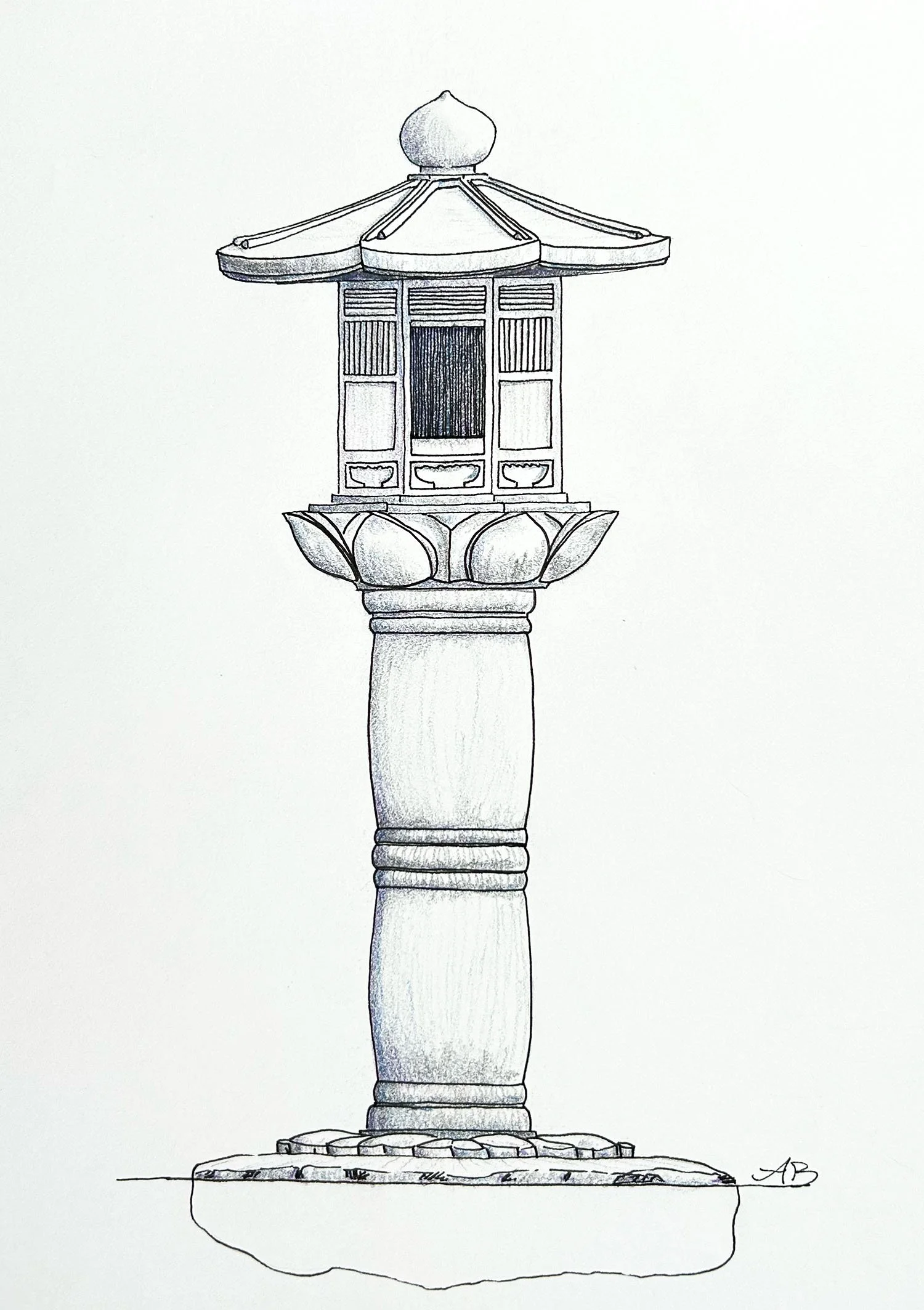 Traditional Japanese Stone Lantern