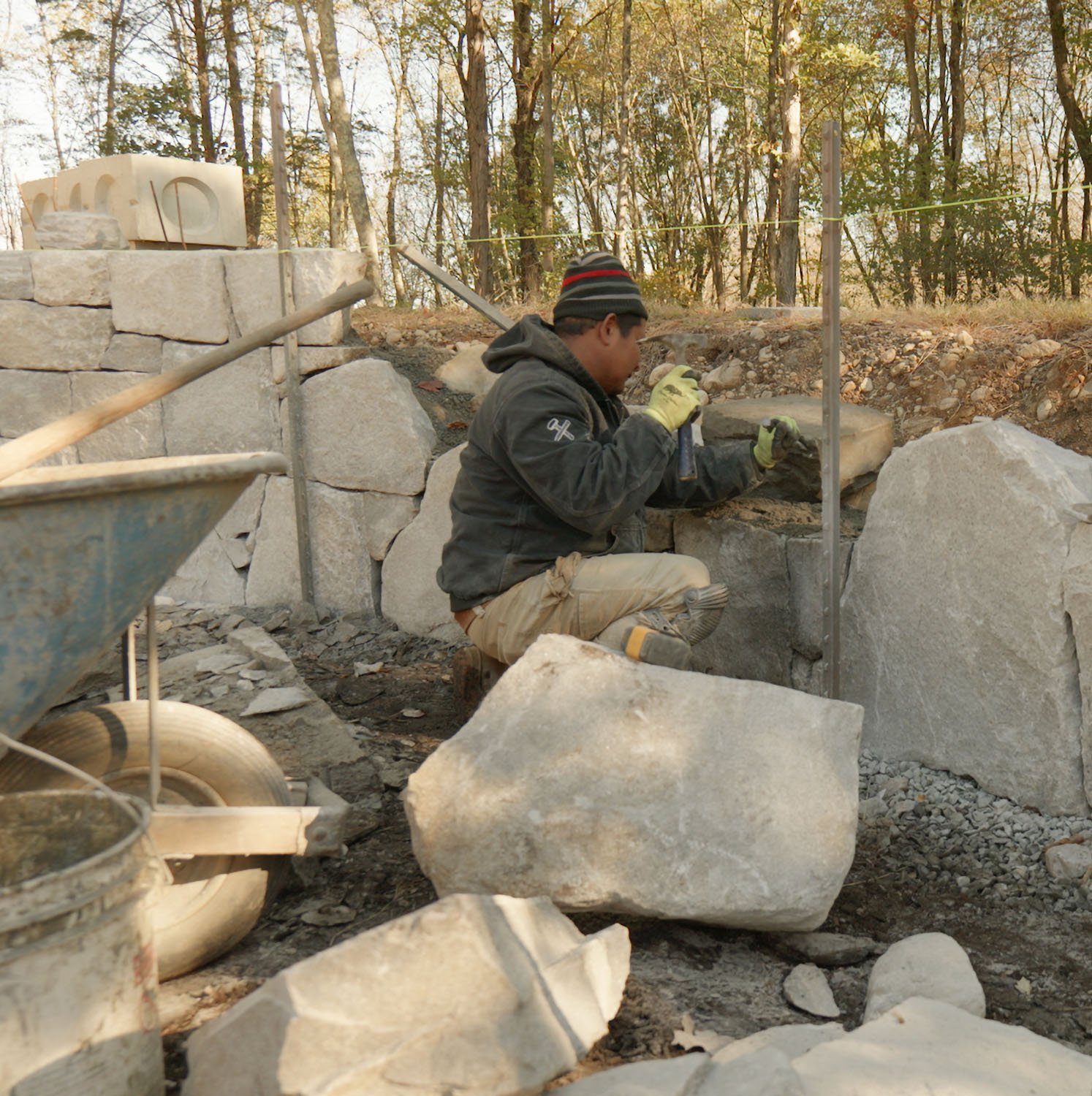 Building a Unique Japanese Stone wall