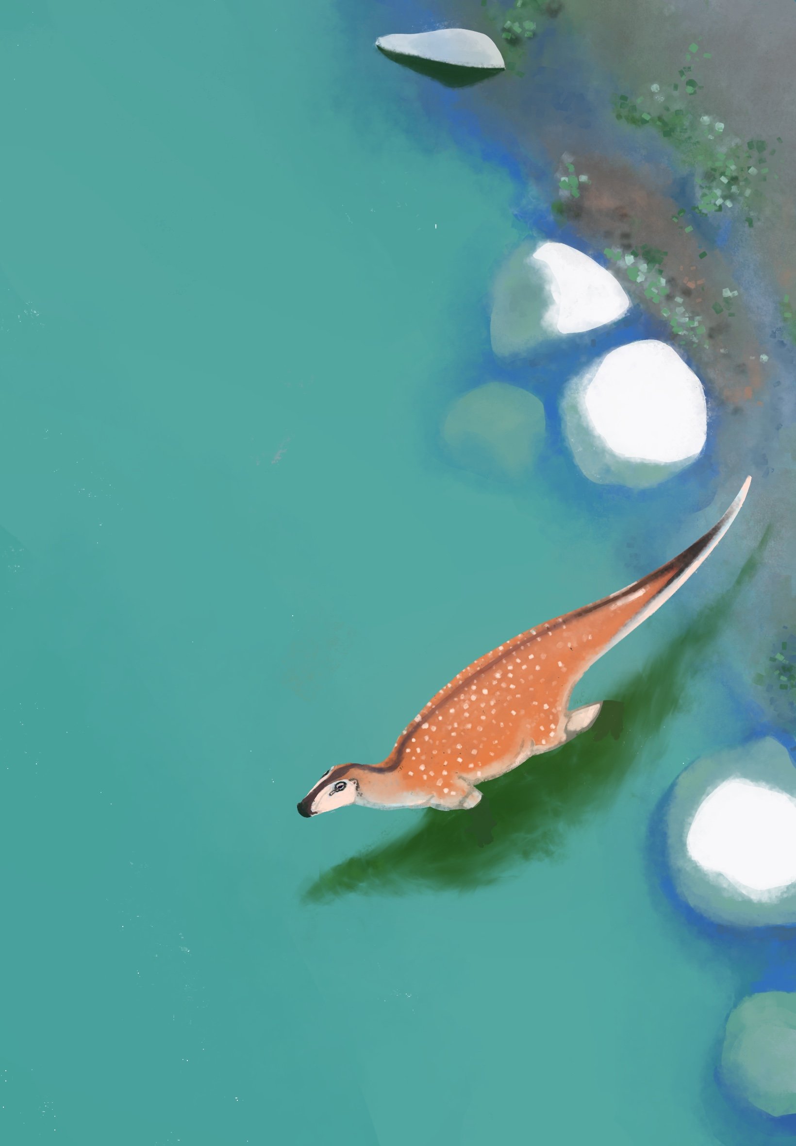 "Wading Iguanodon" - 2023 Procreate