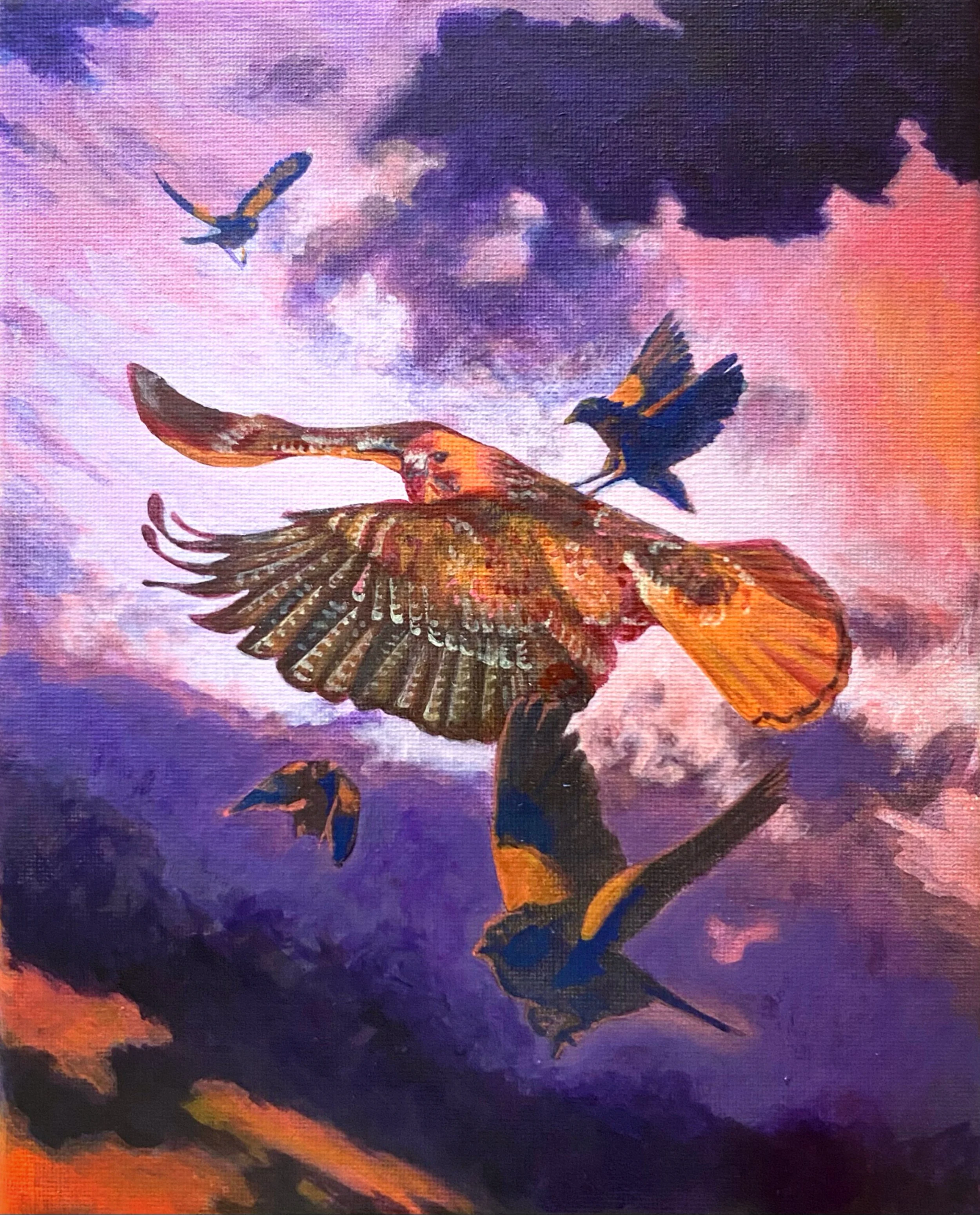 "Mobbing" - 2025 Acrylic on Canvas