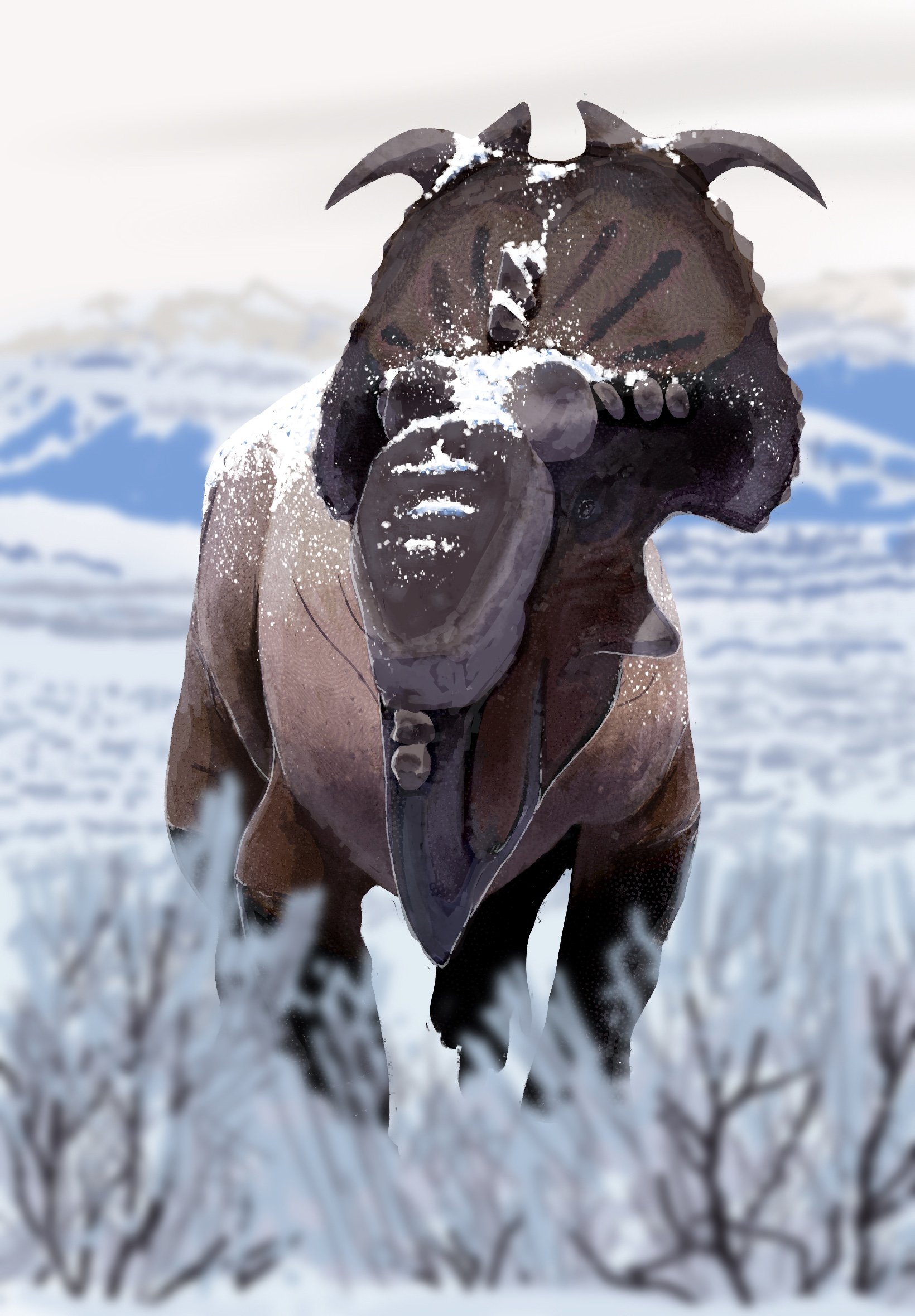 "Snow Dusted Pachyrhinosaurus" - 2023 Procreate