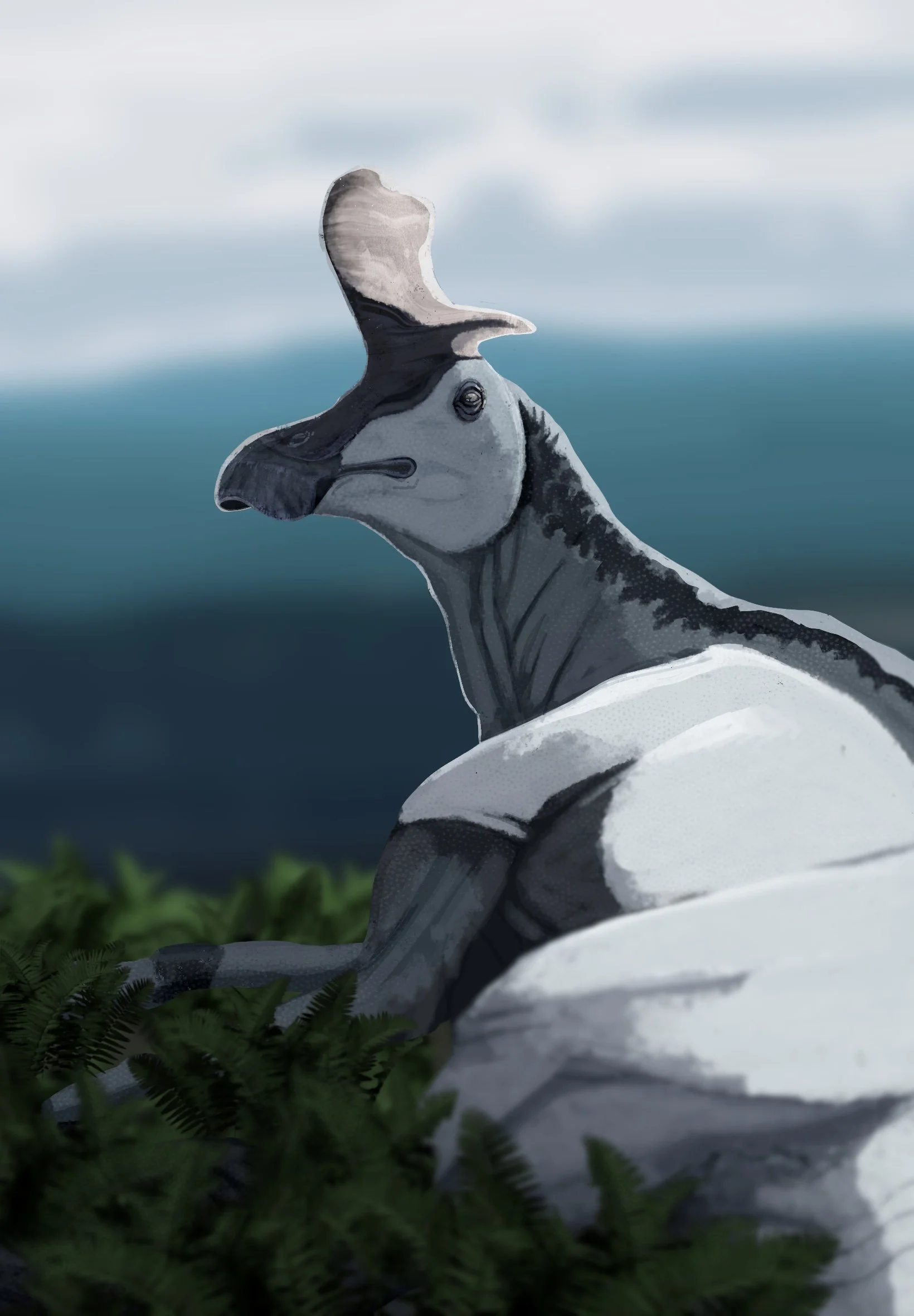 "Lounging Lambeosaurus" - 2023 Procreate