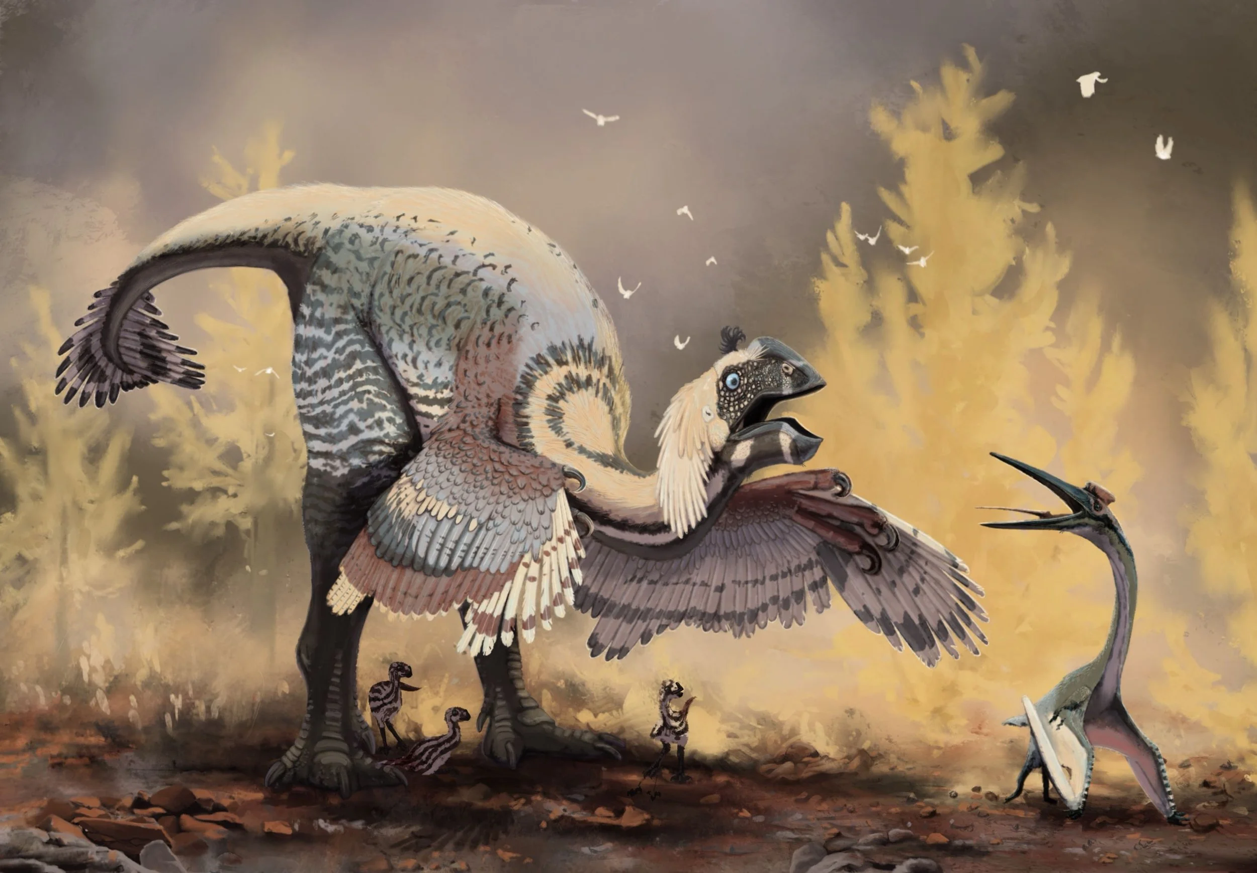 "Gigantoraptor Defends Her Brood - 2026 Procreate