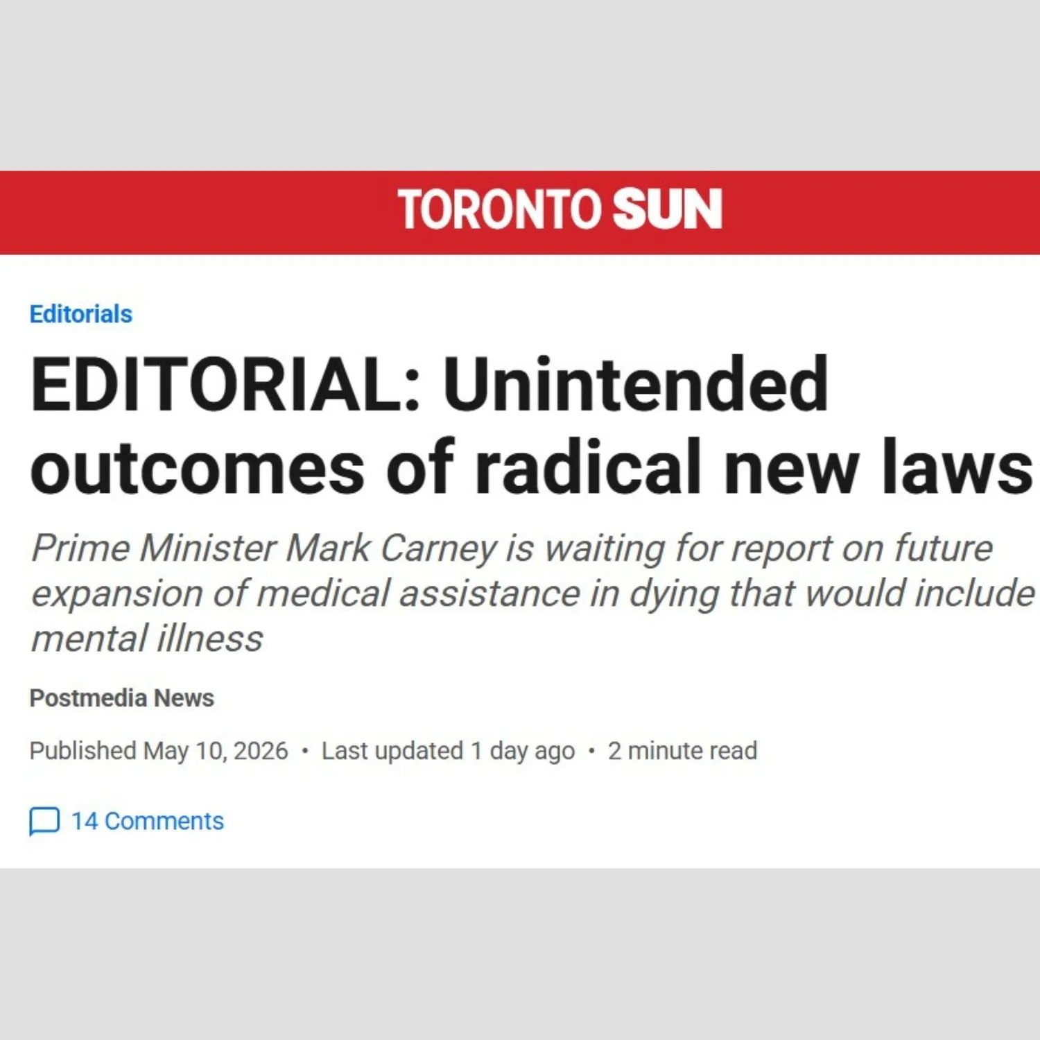 False Claim: “the Liberals proposed assisted suicide for people suffering from terminal illness”