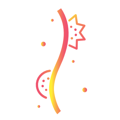 Colorful abstract digital illustration with gradient shades of yellow, orange, pink, and black.