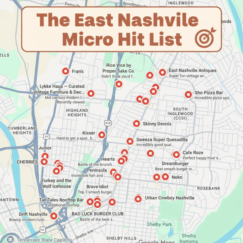 The East Nashville Micro Hit List 🎯 