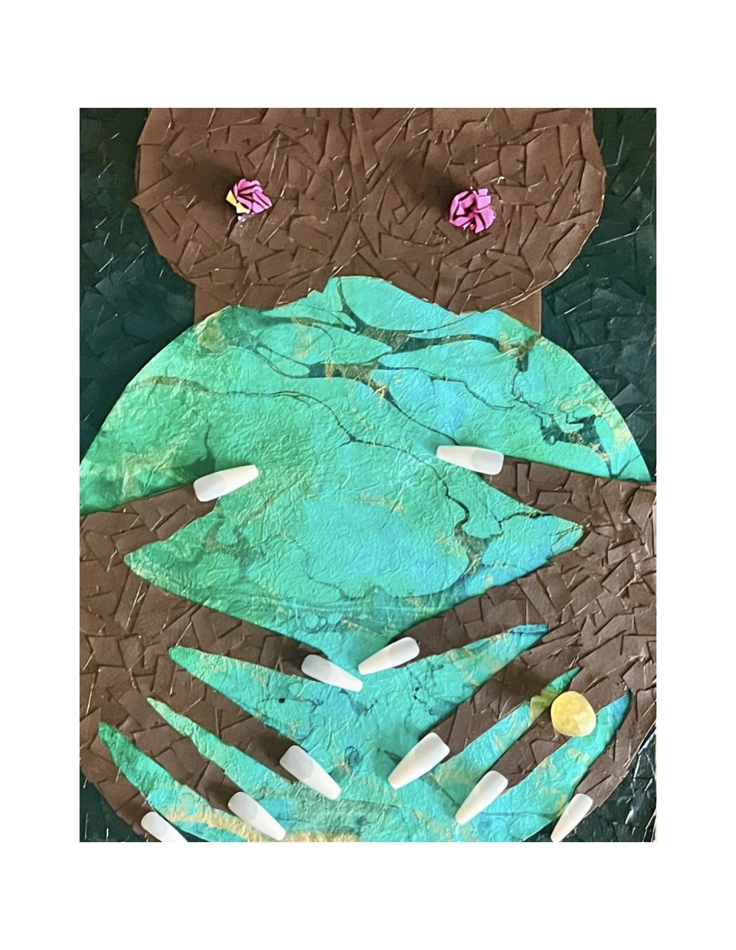 Belly; 14" x 11" mixed media on wood panel