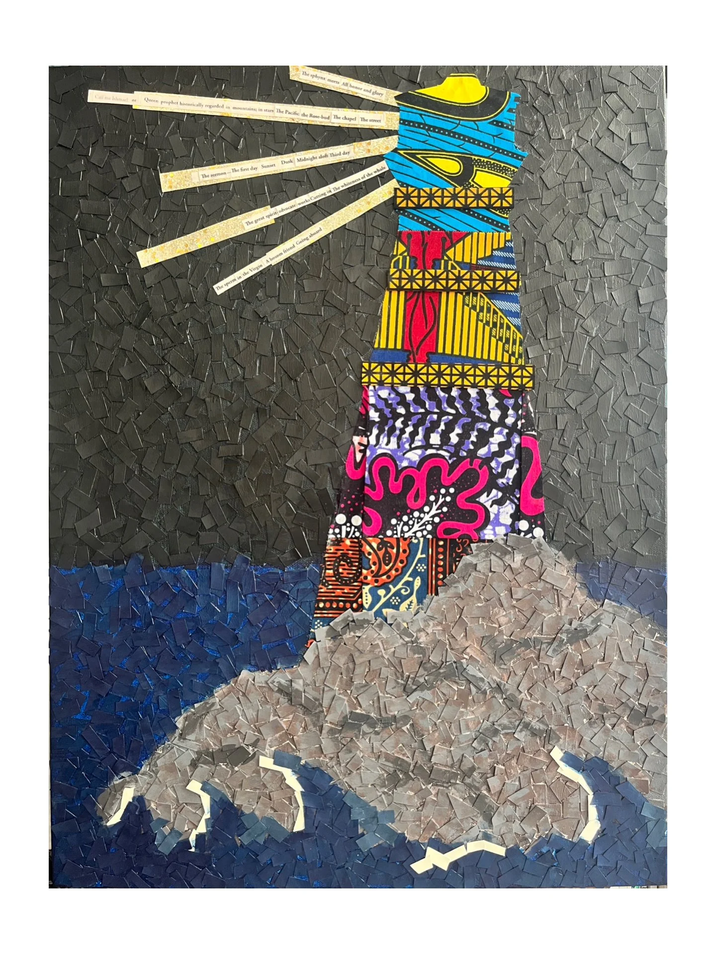 Call Me Ishmael; 24" x 18" mixed-media collage on canvas