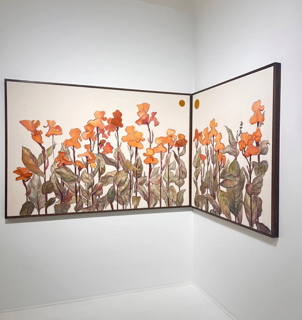 Canna Jungle Diptych By Melody Emrani
