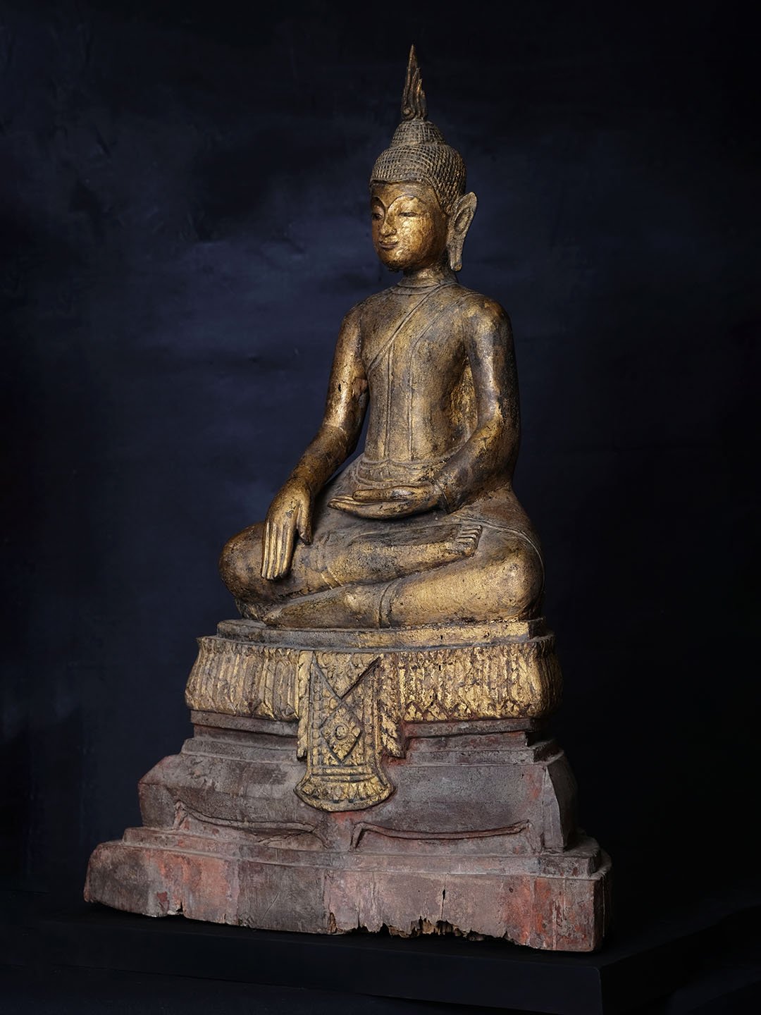 BW13 - Thai Wooden Buddha, Ayutthaya Period (18th Century)