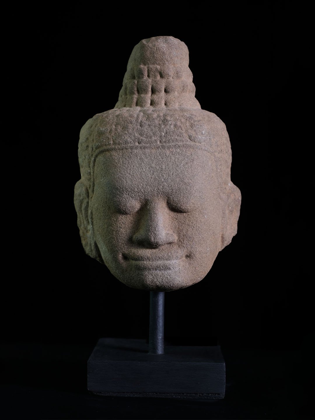 BH7 - Cambodian Sandstone Buddha Head. Bayon Period (12th Century)