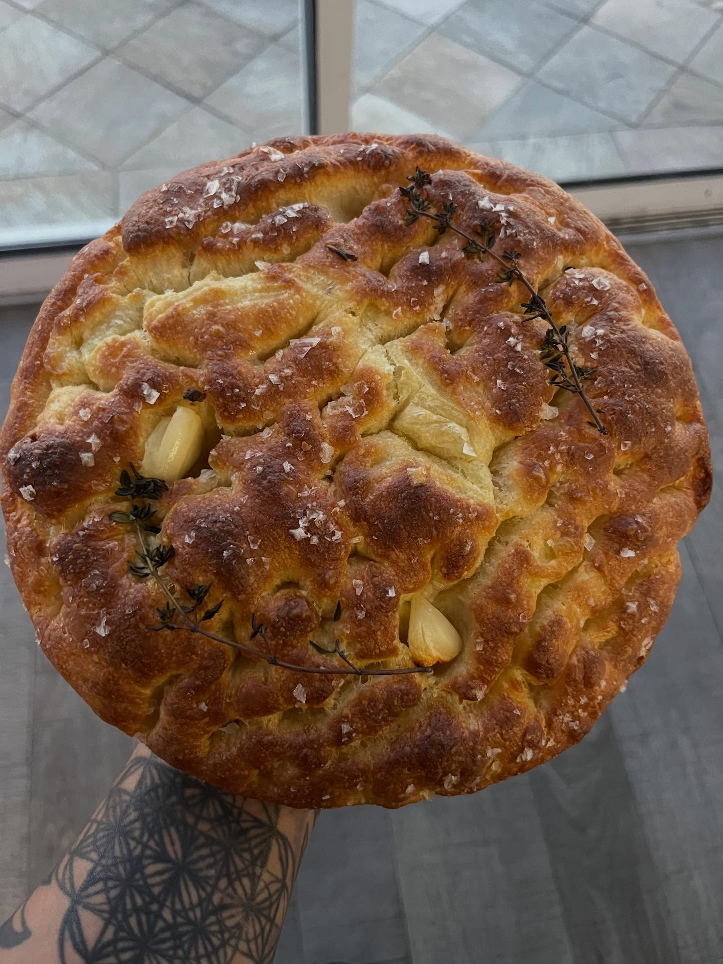 Appreciating the art of bread making , welcome to the world my new  baby Spring (sourdough starter has a name ) #foccacia#byerosemary#eatlifeaboss
