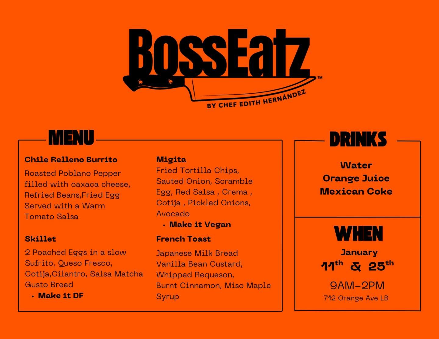 Come hungry !!!! 
Can&rsquo;t wait to share some new dishes with you !! See you guys next Sunday 1/11 from 9am -2pm at  @feelgoodkitchenlb 712 Orange Ave
#newyear#newbaddie#eatlikeaboss#bosseatzpopup#chefrunna