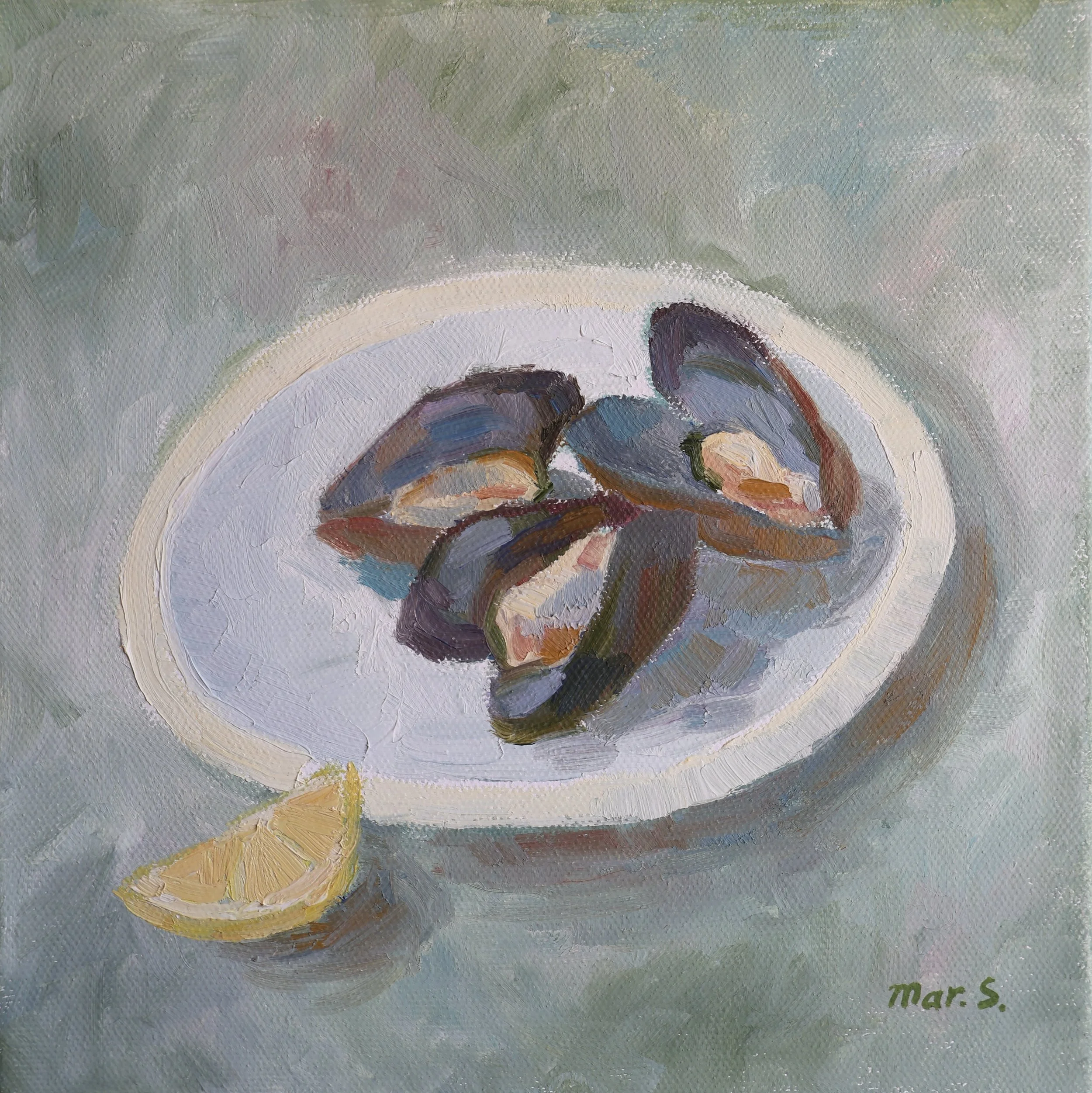 Mussels and Lemon 8х8 in