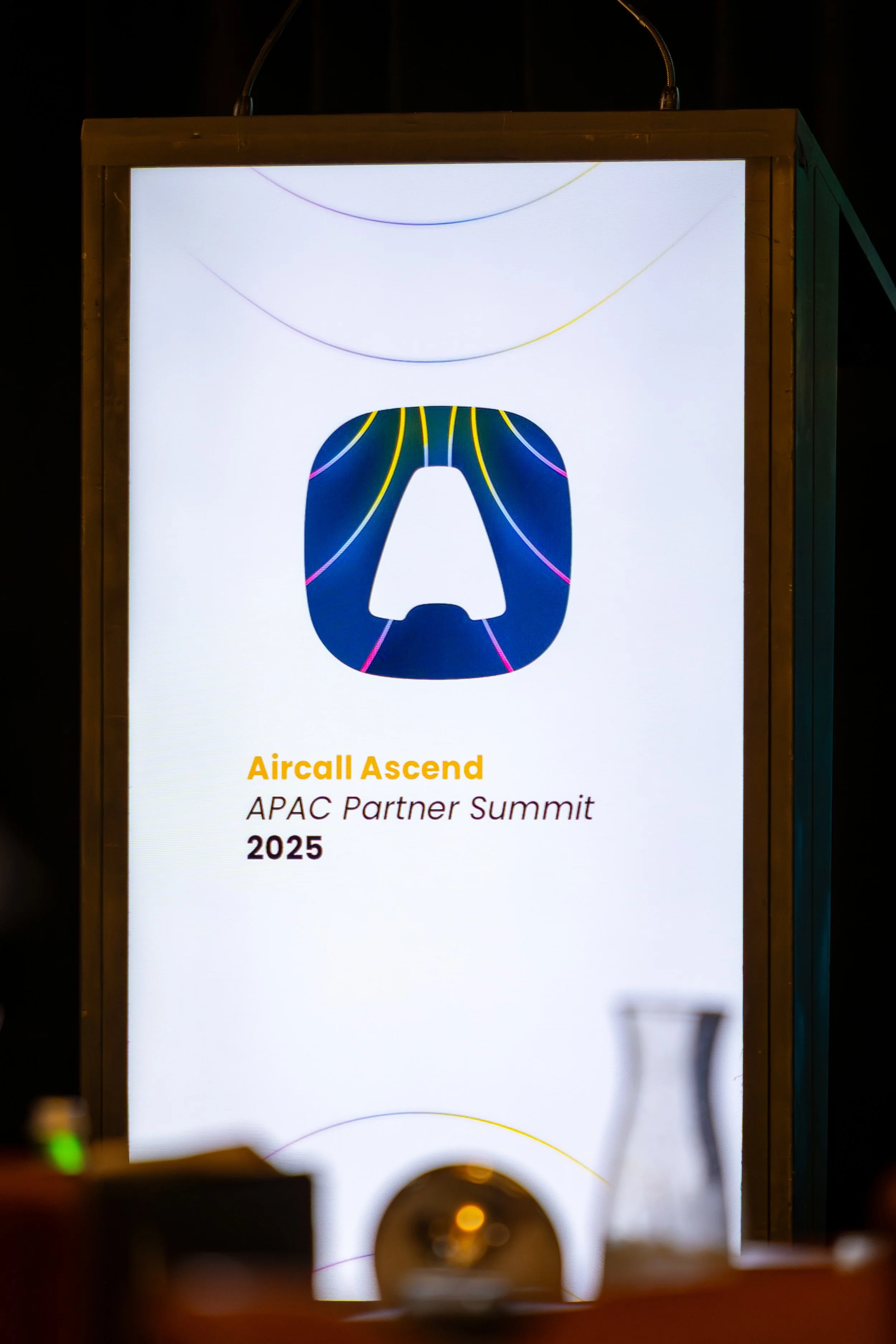 A digital event sign for Aircall Ascend, APAC Partner Summit 2025.
