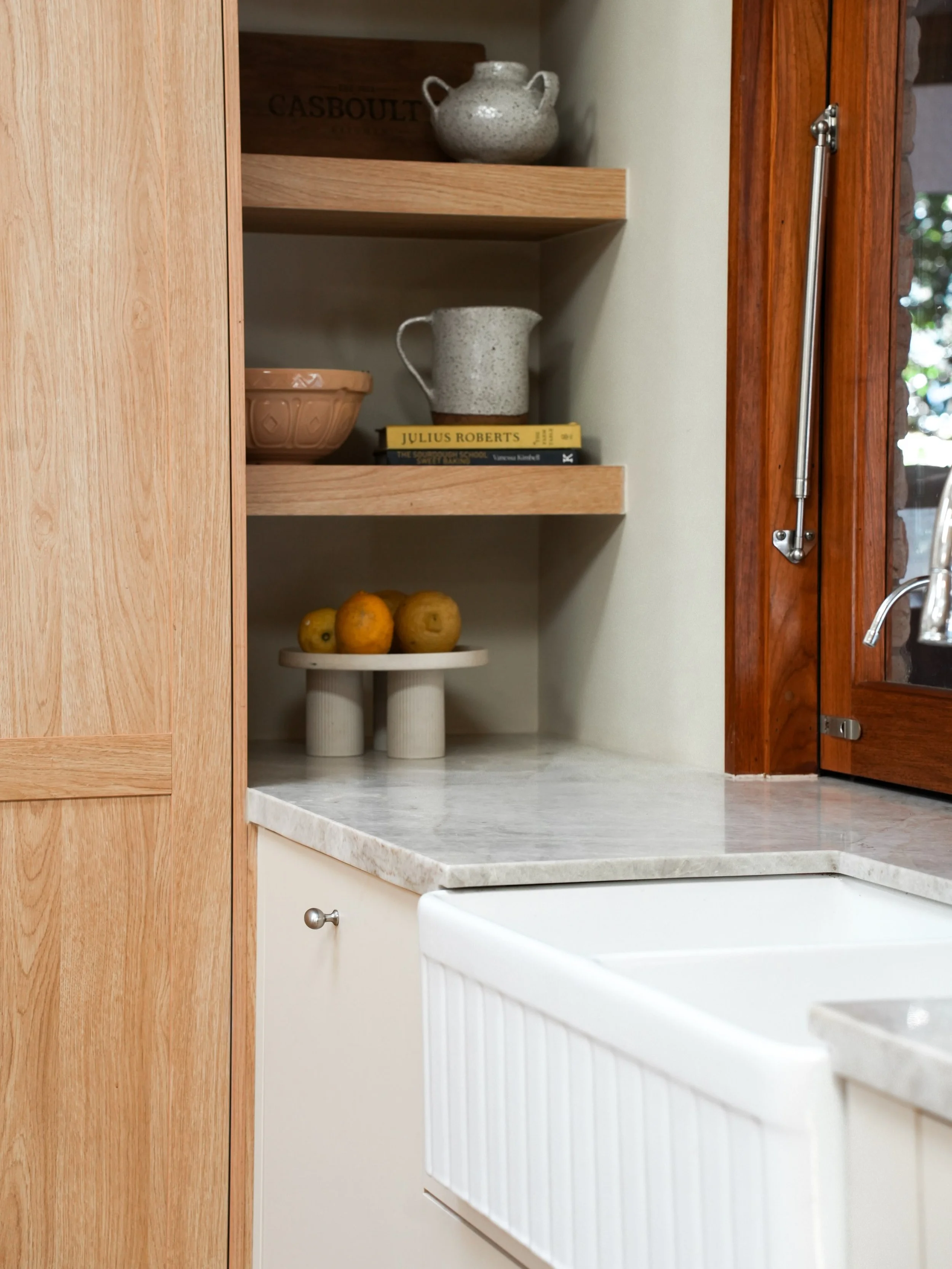 What makes custom joinery different? Every inch of your kitchen is custom designed to fit your homes layout&hellip;even those tricky spaces you are not sure what to do with 🤔 

We love what this client has done with this space!
