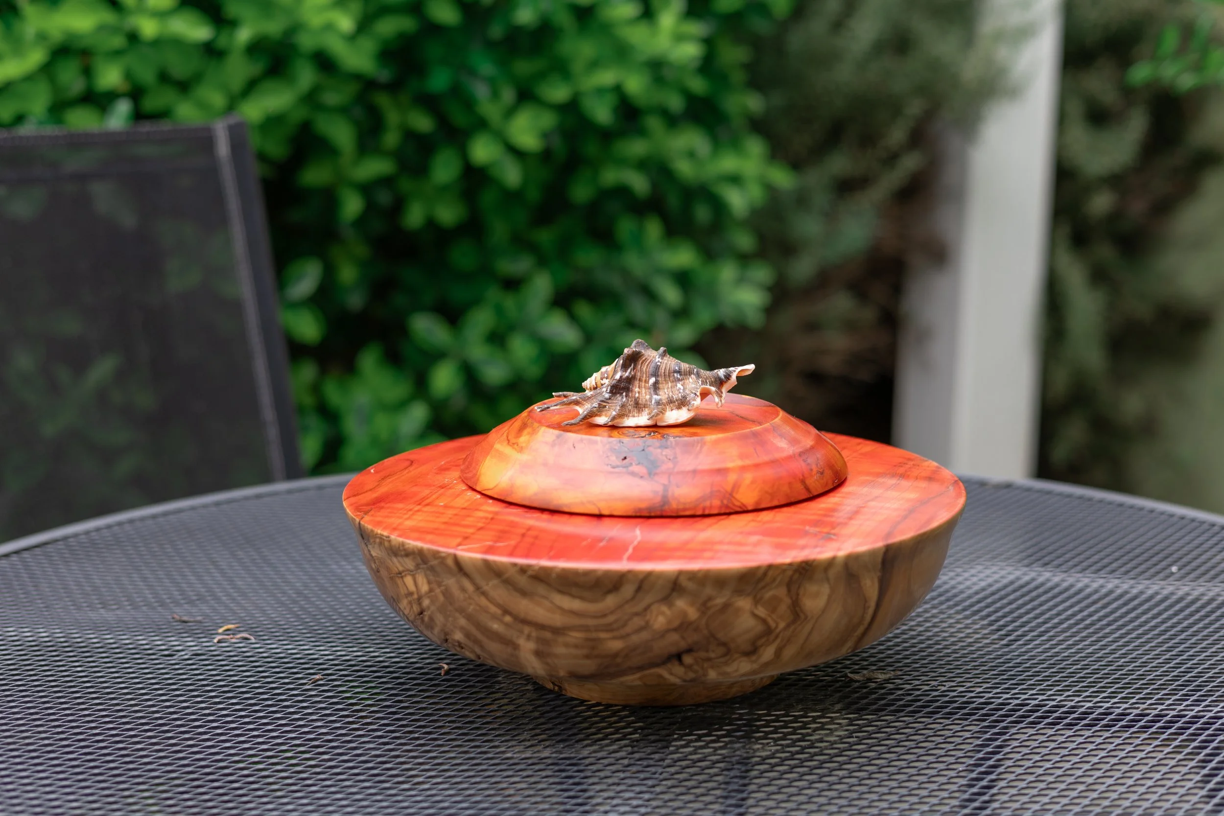 Olive Burl and Red Dye Vessel