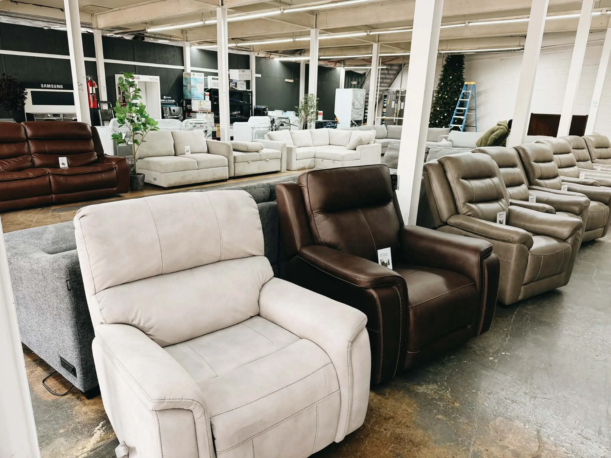 showroom featuring modern recliners
