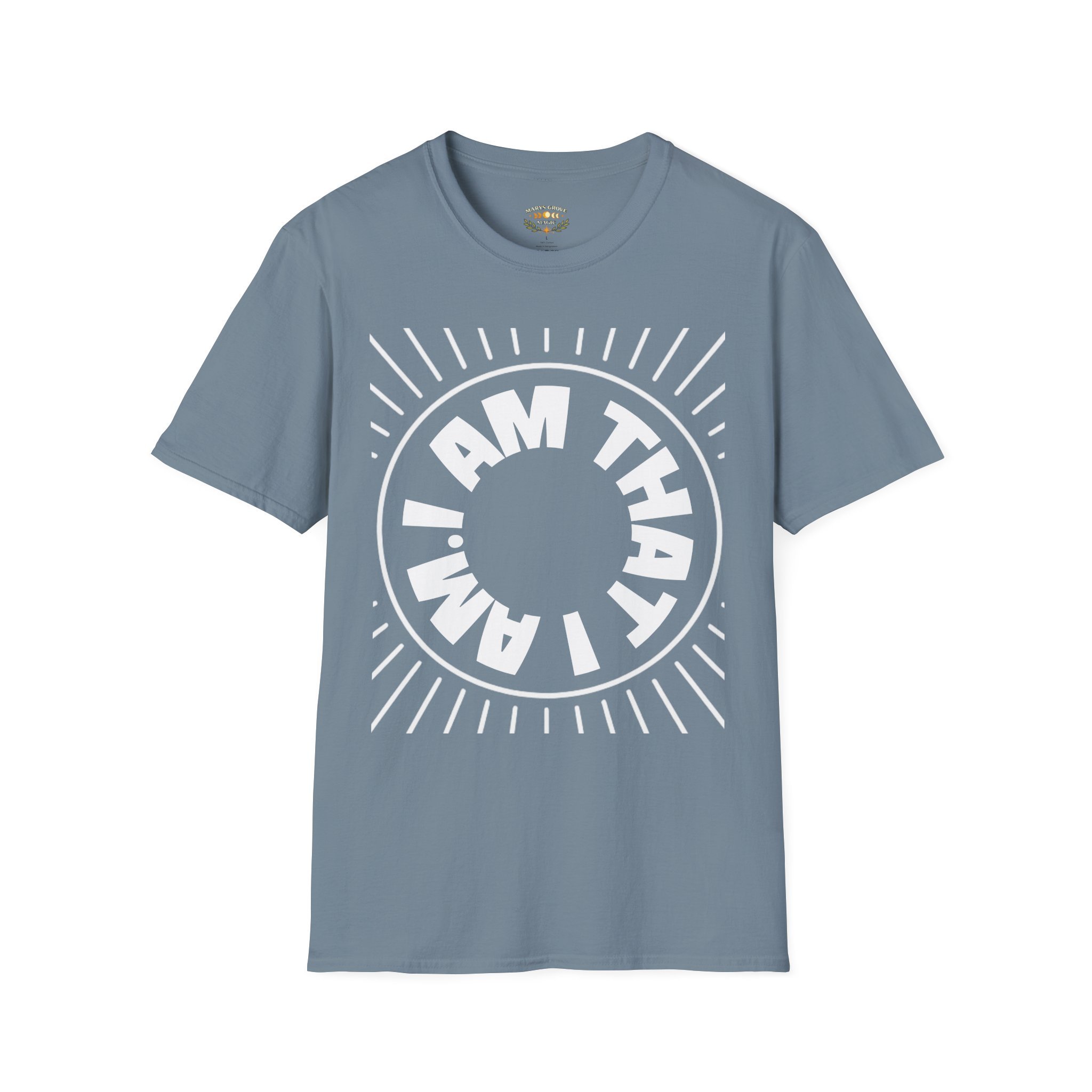 I Am That I Am front Circle Graphic T‑Shirt — Minimalist Positive Affirmation Tee