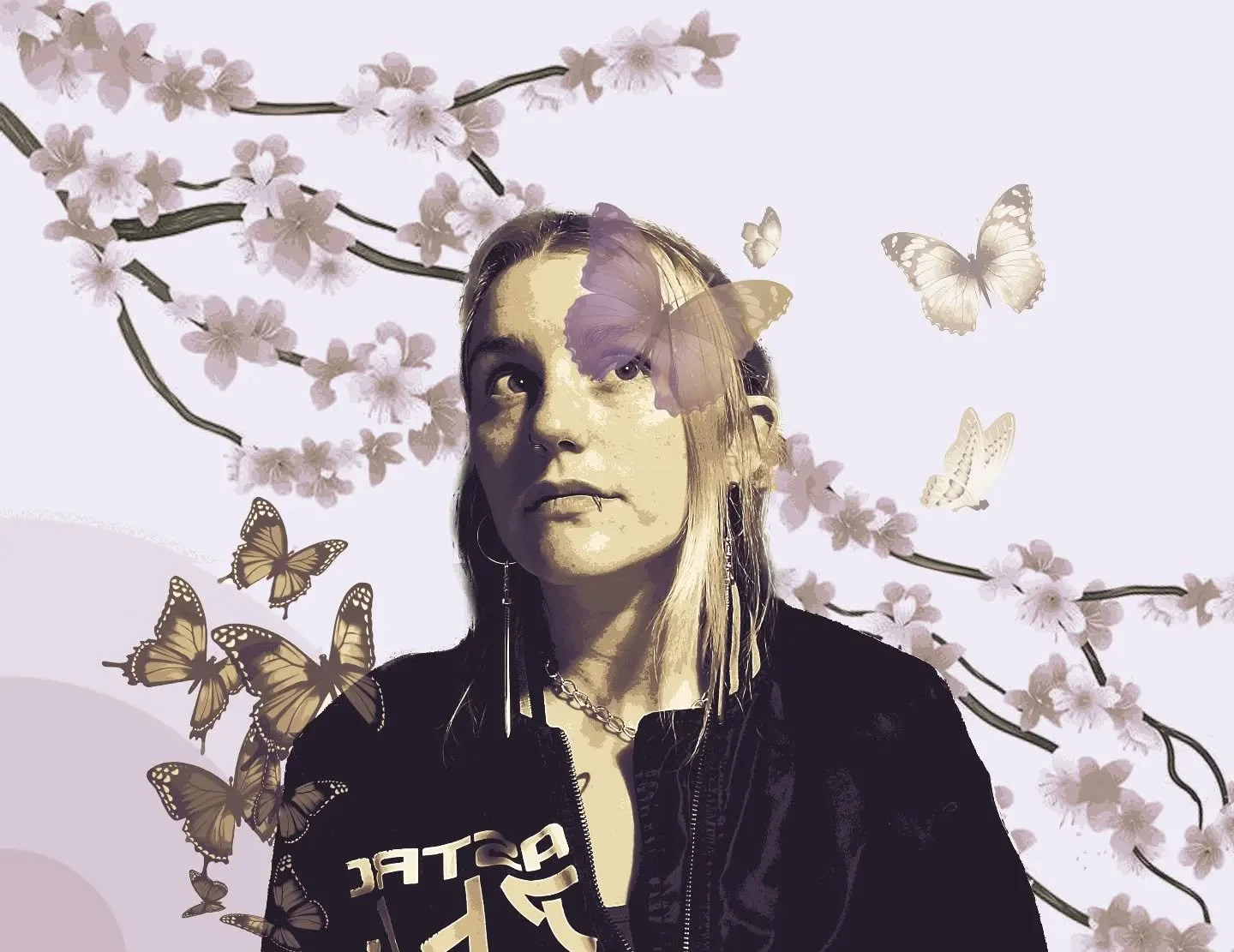 This was my final design for my portrait project. The middle two are my color roughs, purple mute was the lightest, and the other a yellow mute was the lightest. I had actually submitted both, despite only needing to pick one, and my instructor told 