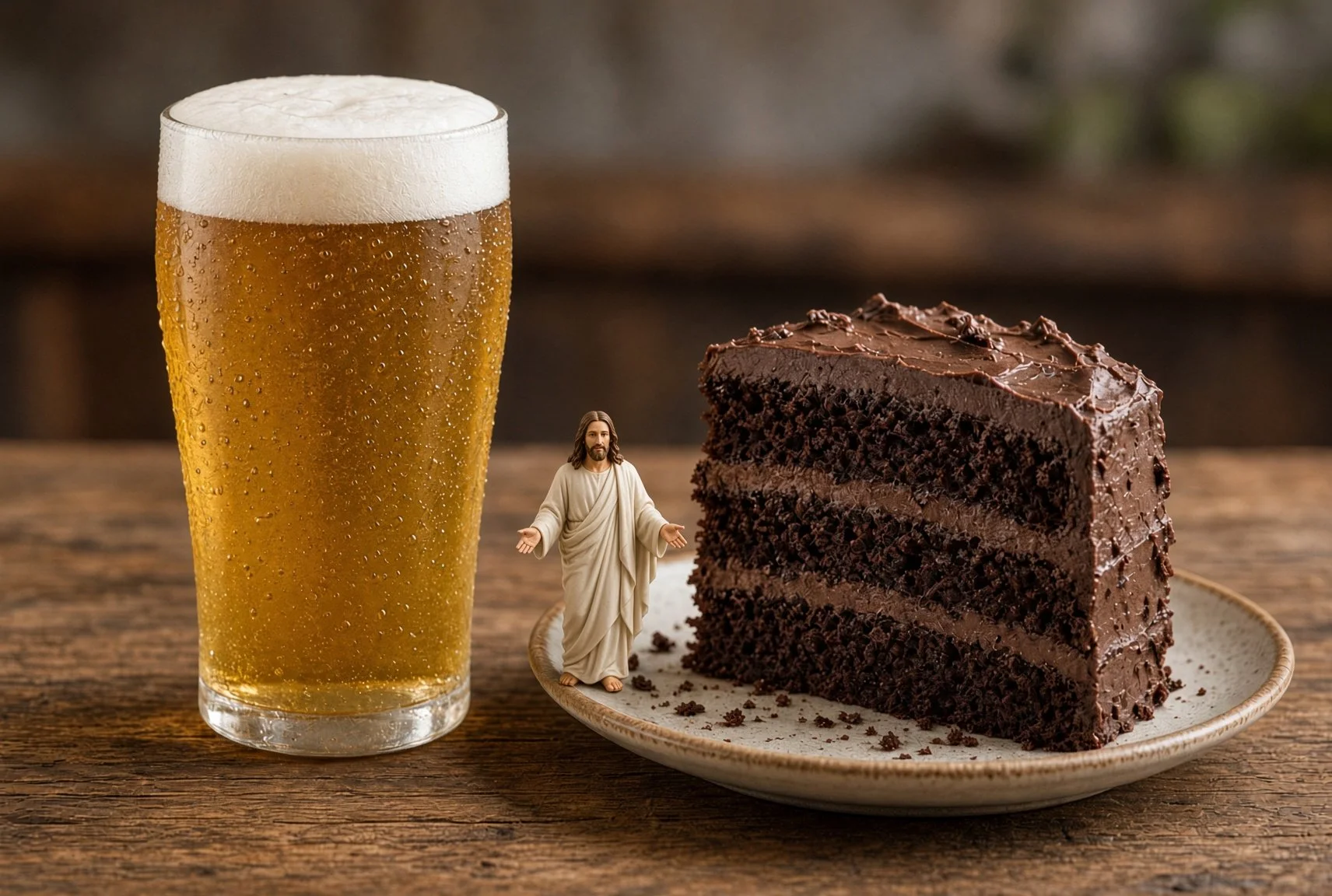 Would Jesus have a beer with his cake?