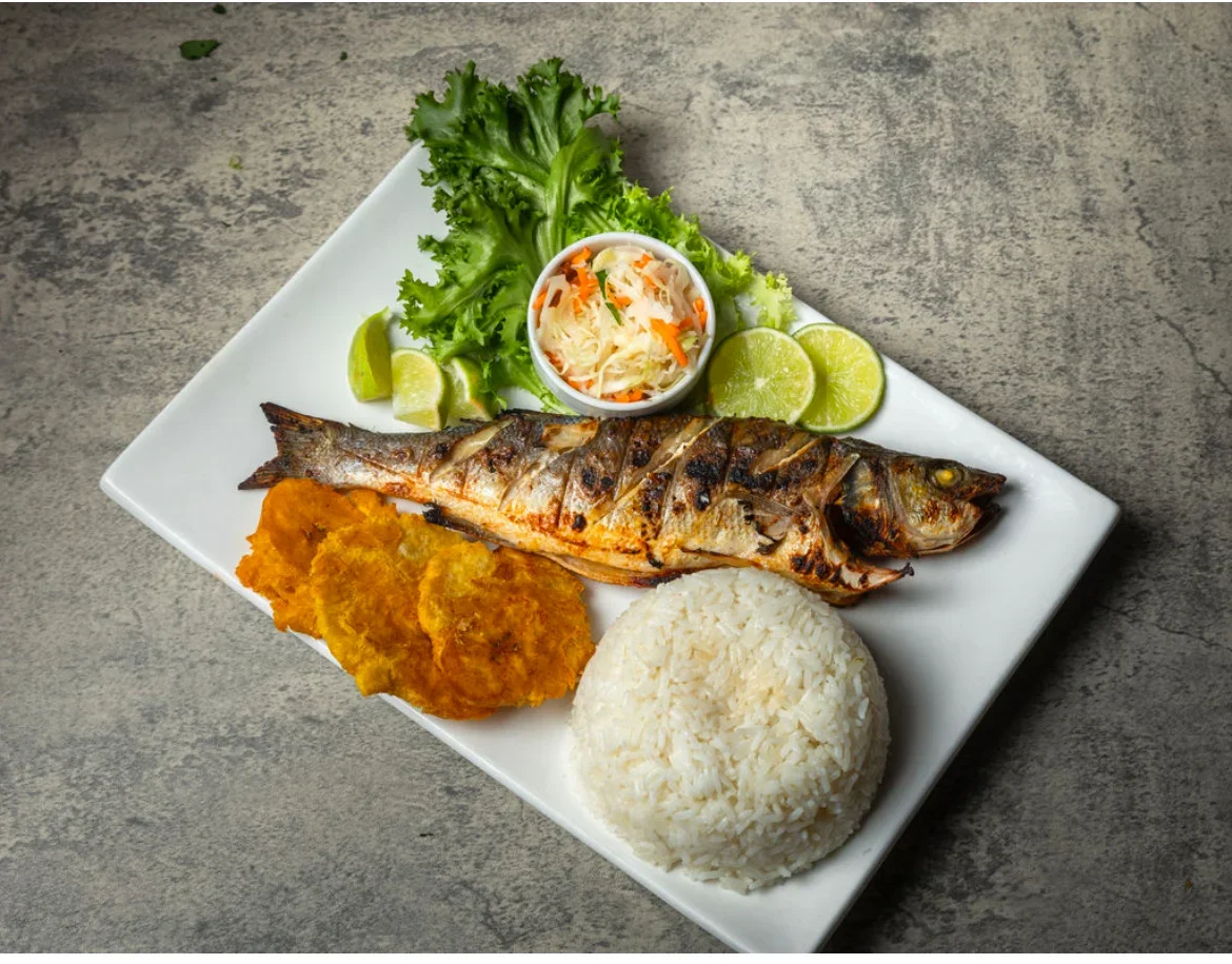 Fish with Rice & Plantains