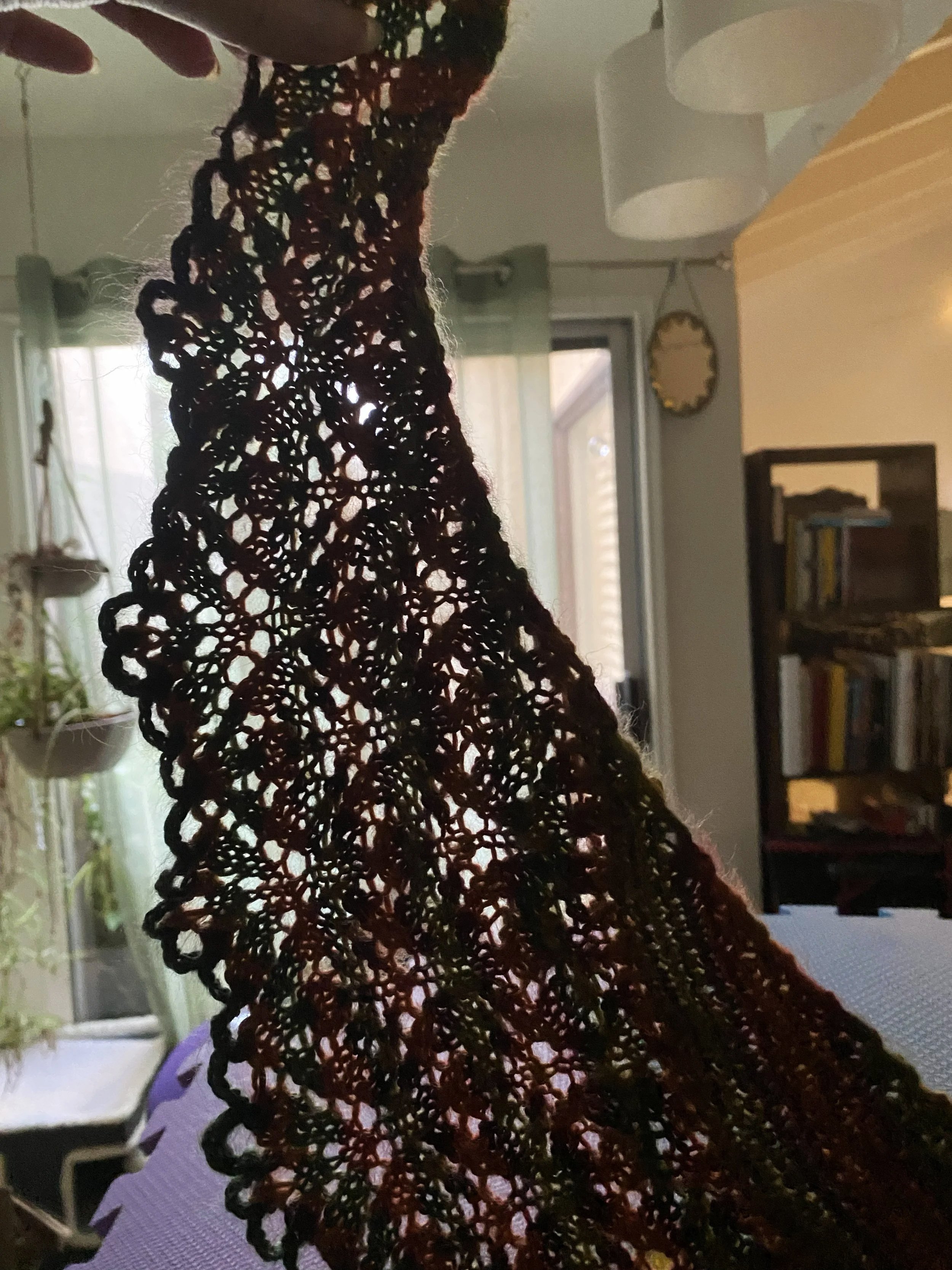 Detail of hand-knitted lace.