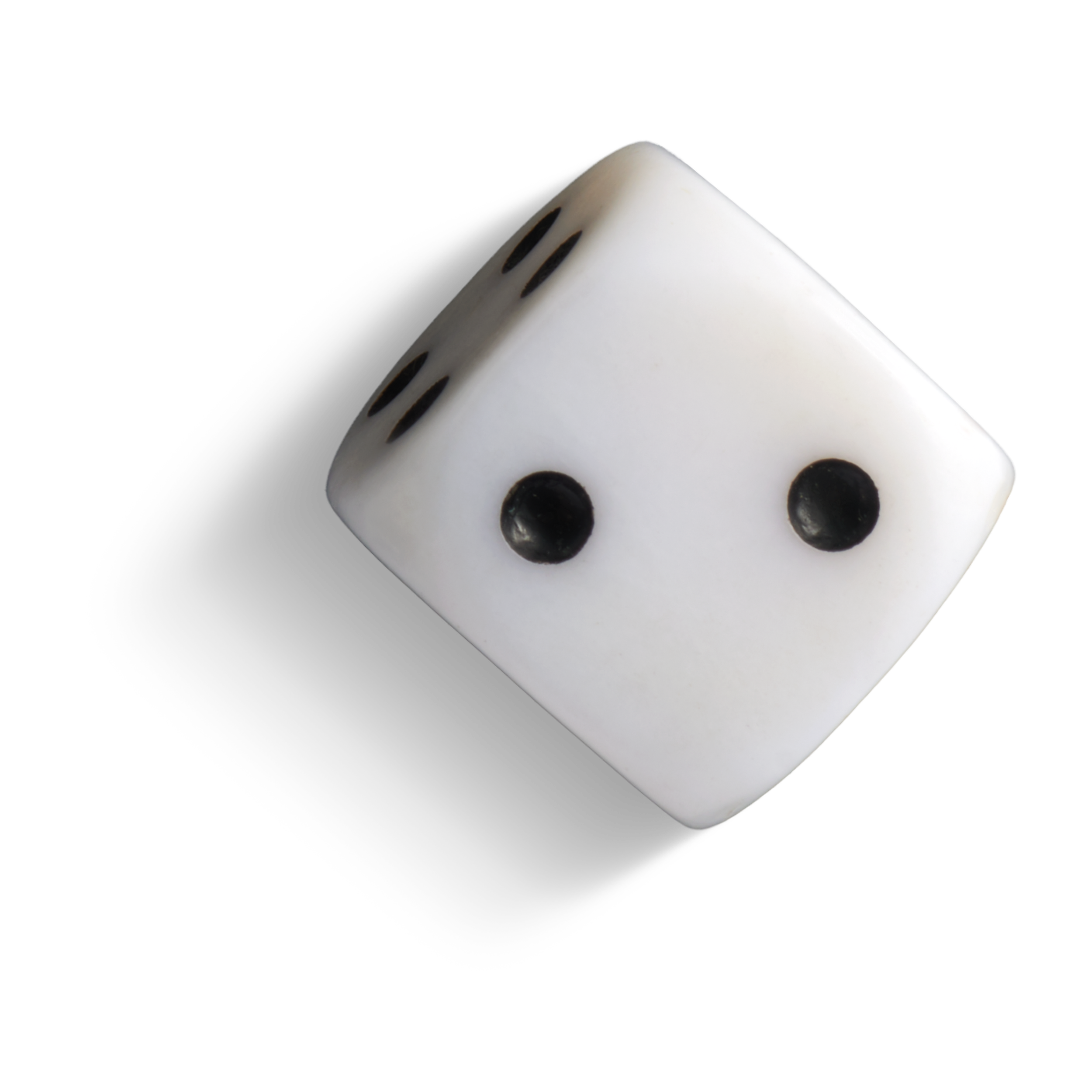 Close up of a white die