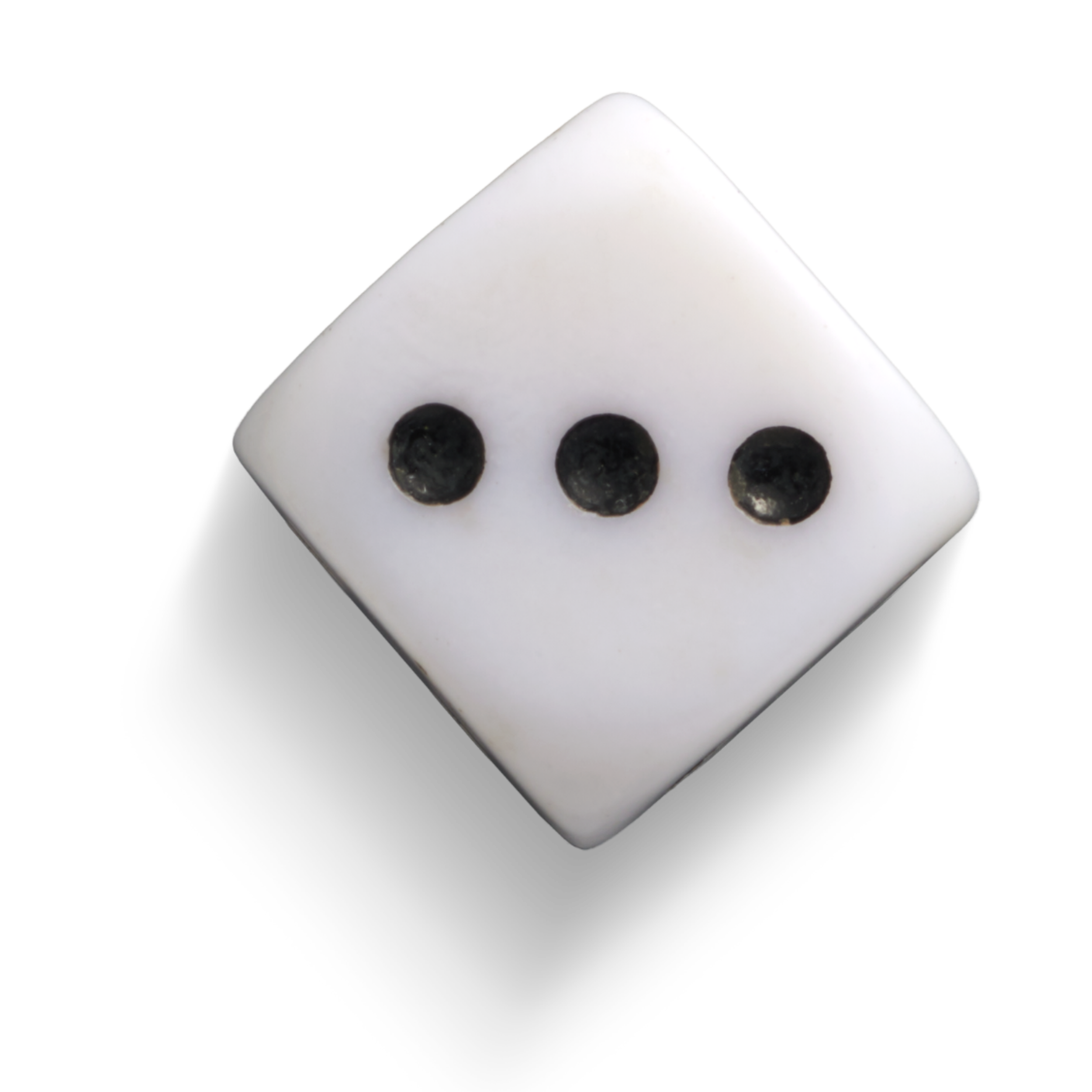 Close up of a white die