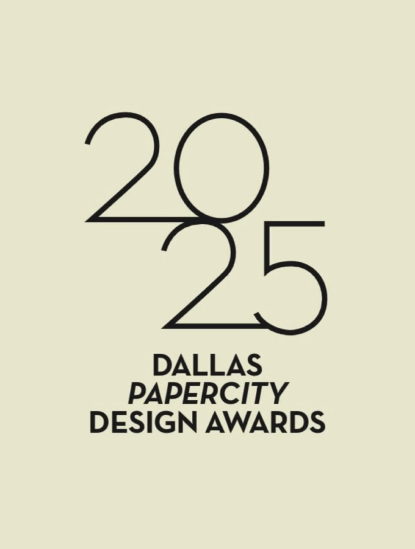 Logo for the Dallas PaperCity Design Awards featuring the numbers 20 and 35 in a modern, overlapping design with the event name below.
